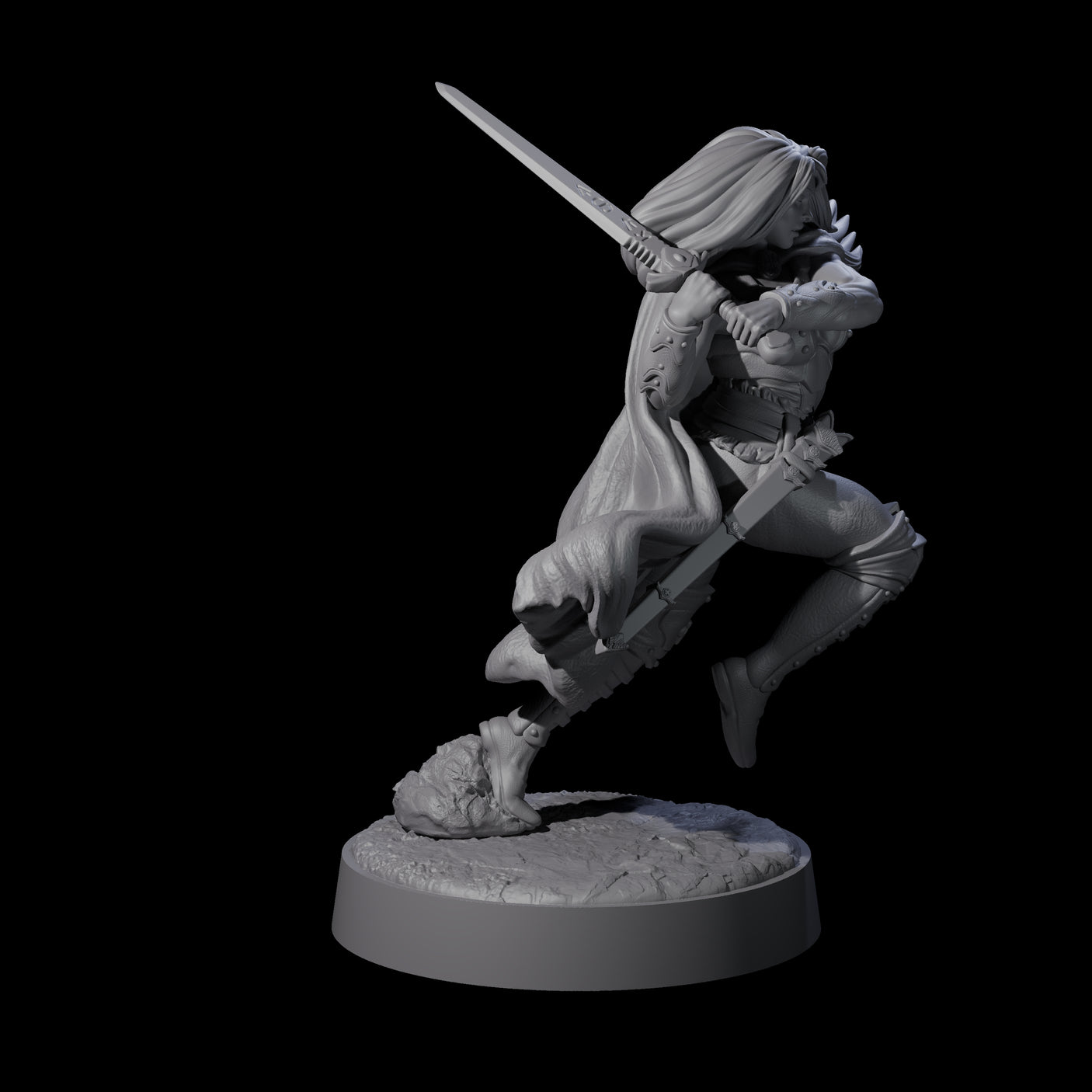 Wandering Blade - Striking Fighter Miniature for Dungeons and Dragons, Pathfinder or other TTRPGs
