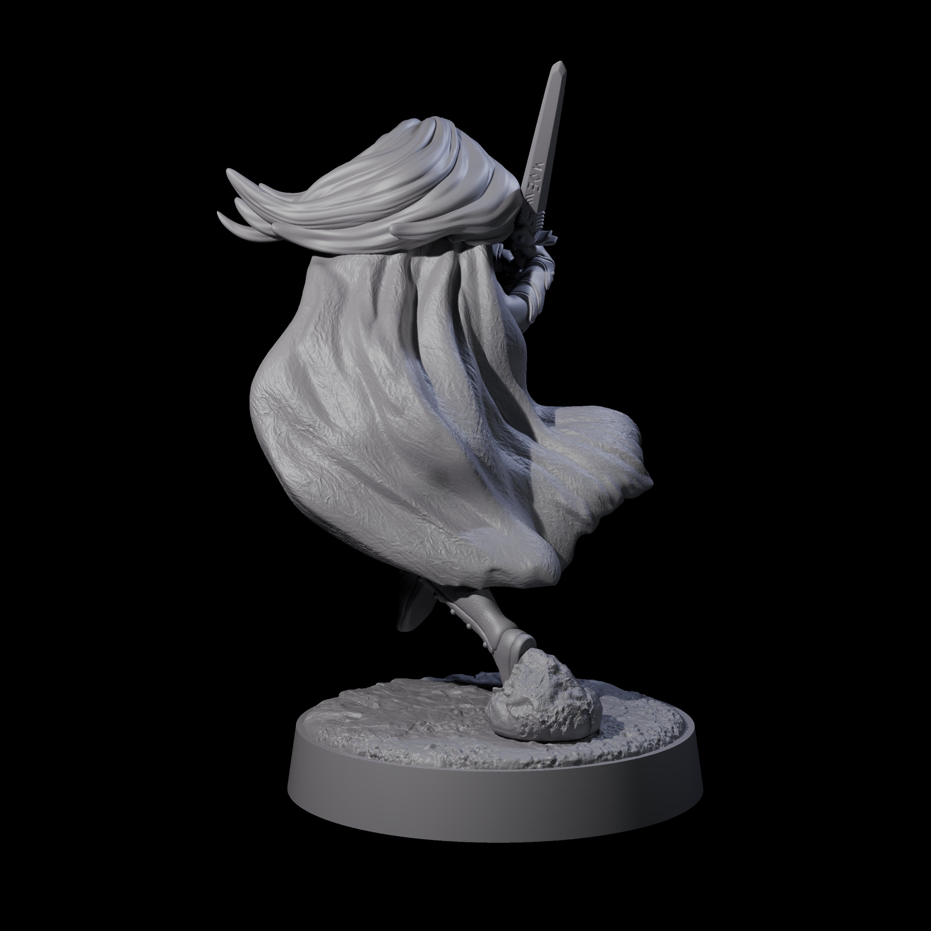 Wandering Blade - Striking Fighter Miniature for Dungeons and Dragons, Pathfinder or other TTRPGs