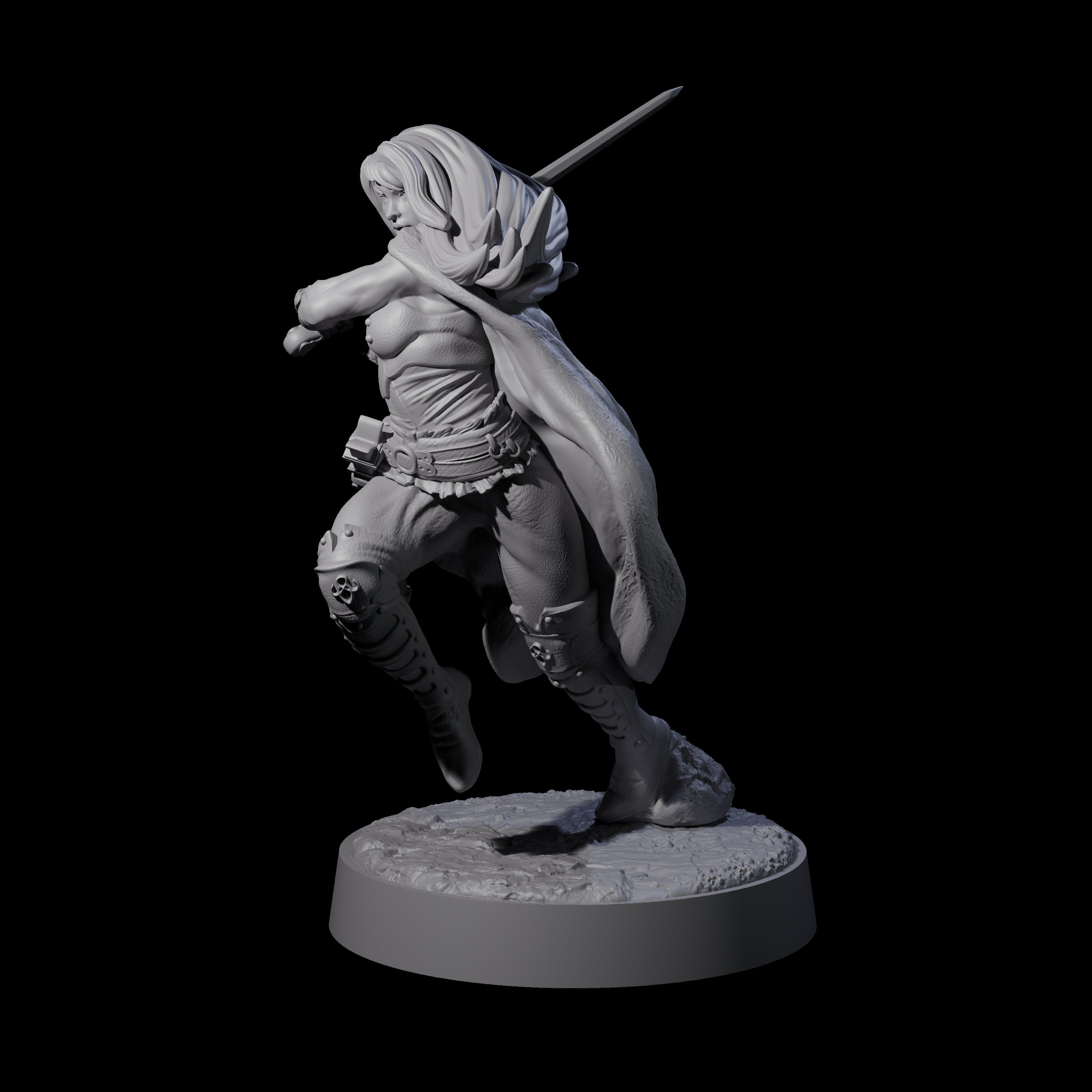 Wandering Blade - Striking Fighter Miniature for Dungeons and Dragons, Pathfinder or other TTRPGs