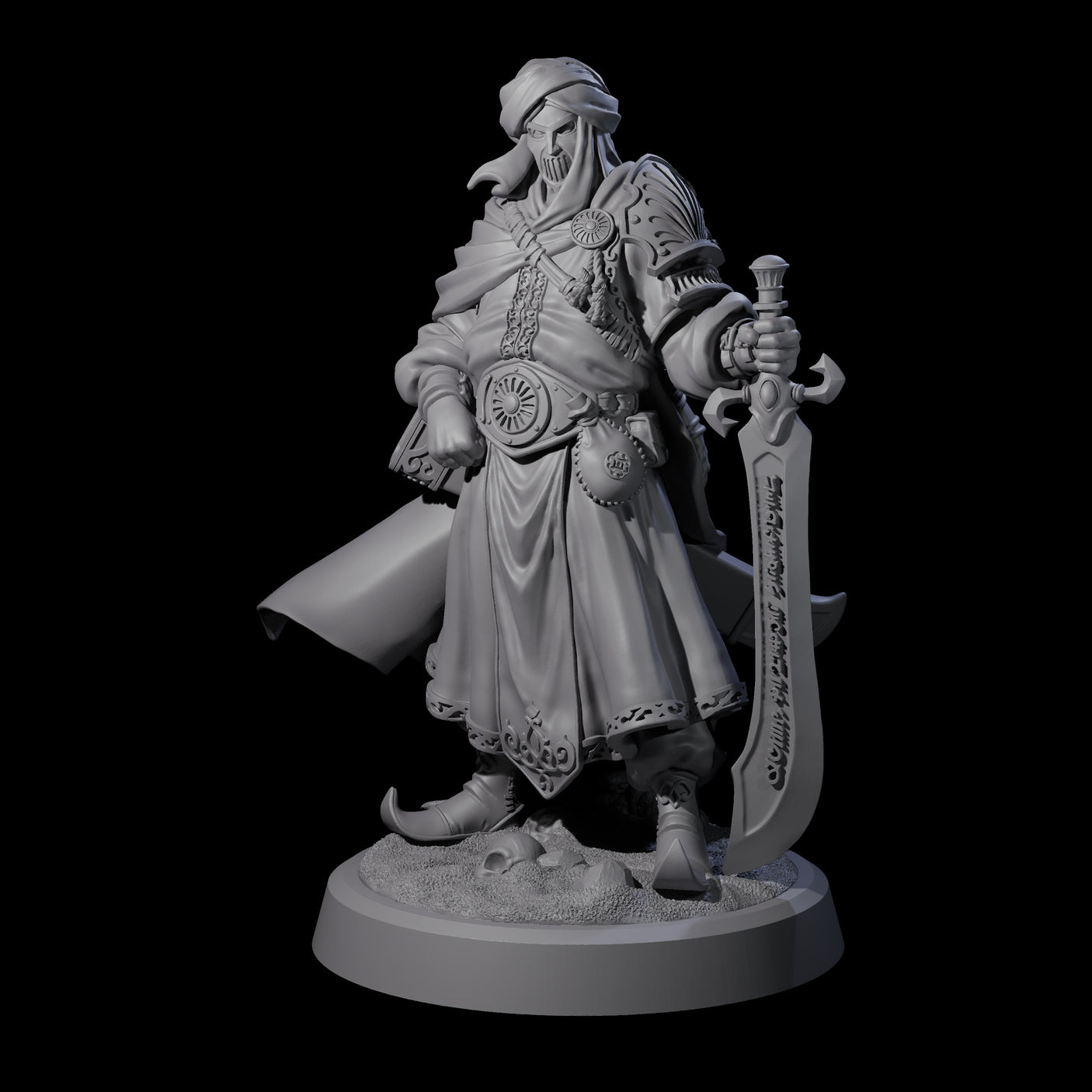 Wandering Desert Warrior Miniature for Dungeons and Dragons, Pathfinder or other TTRPGs