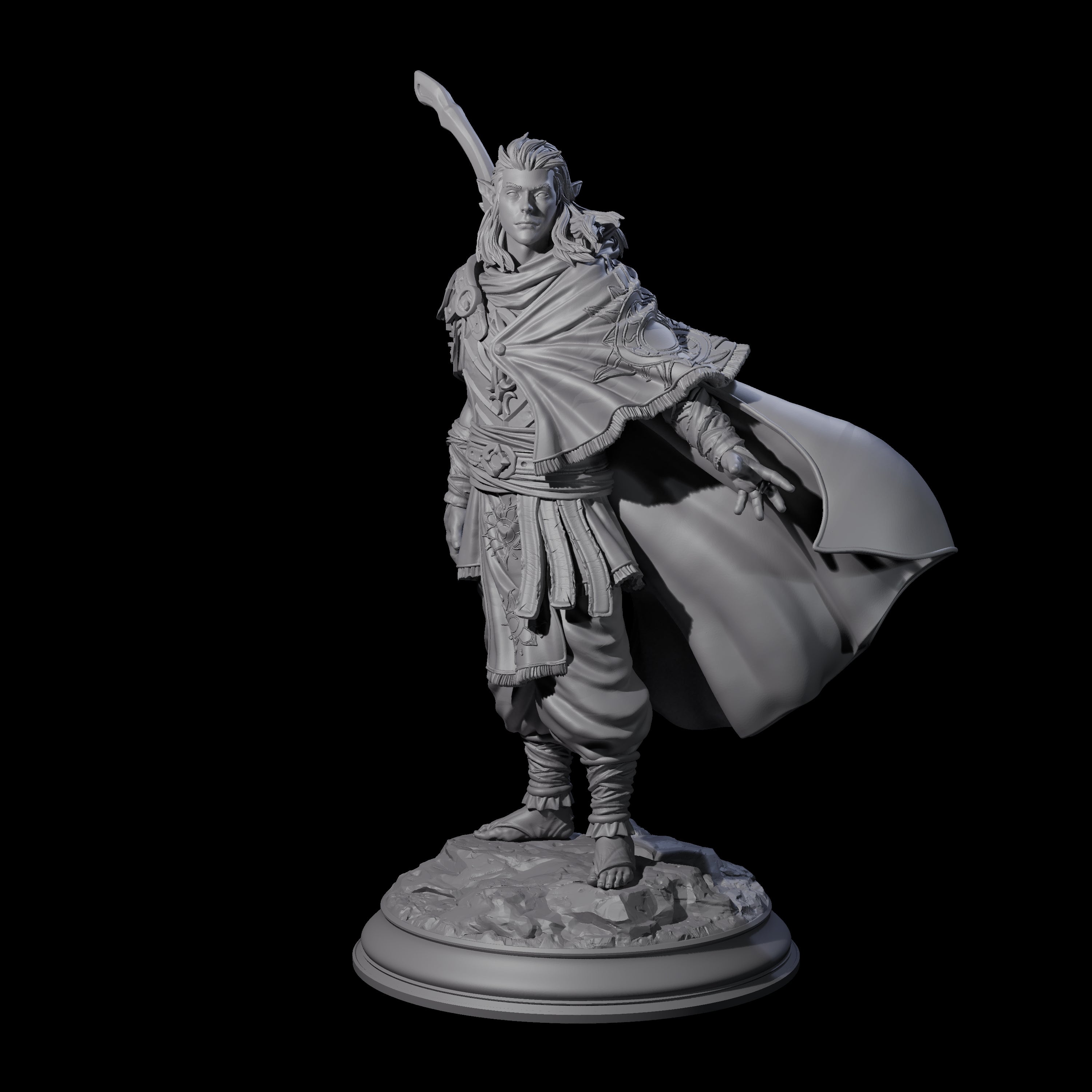 Wandering Elf Paladin Miniature for Dungeons and Dragons, Pathfinder or other TTRPGs