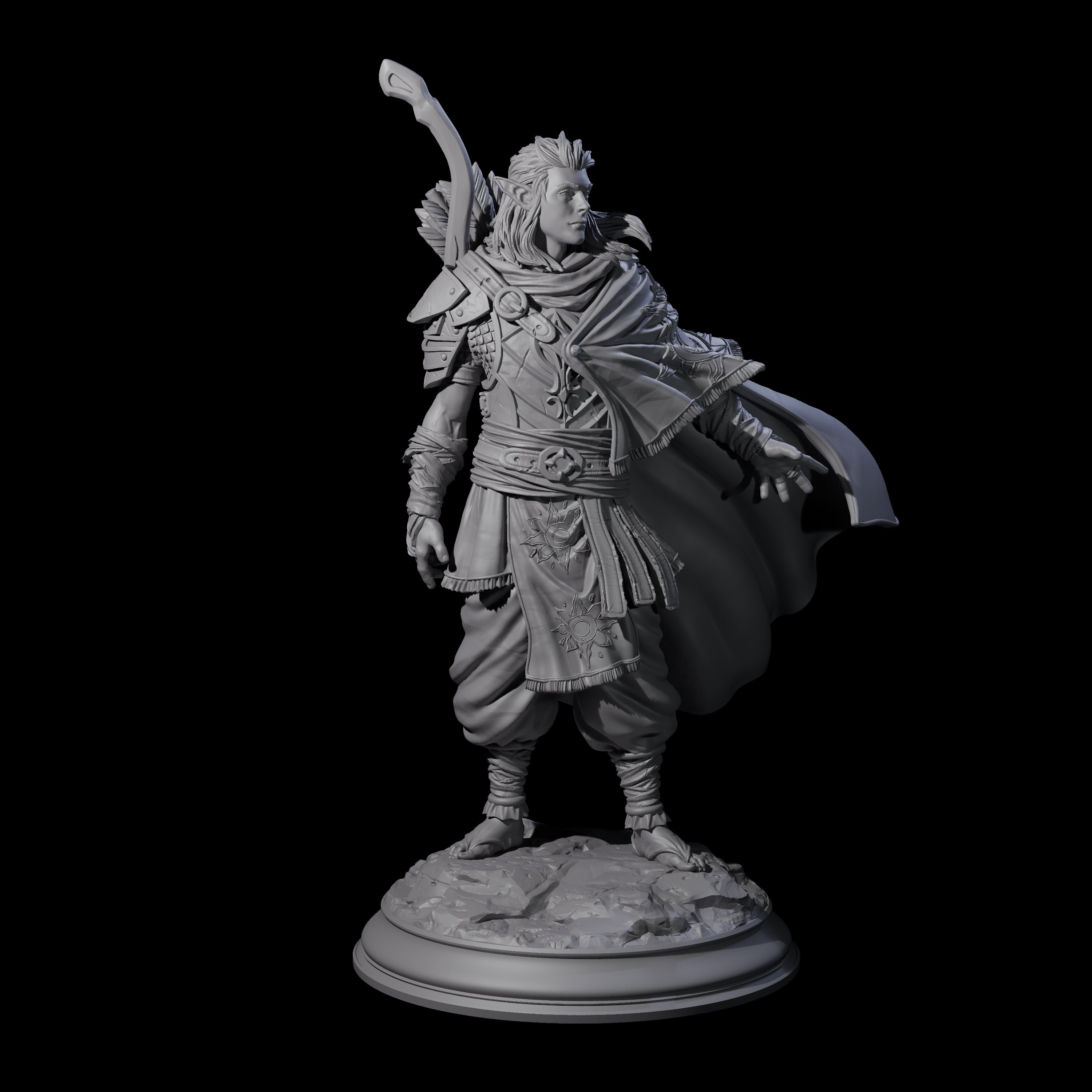 Wandering Elf Paladin Miniature for Dungeons and Dragons, Pathfinder or other TTRPGs