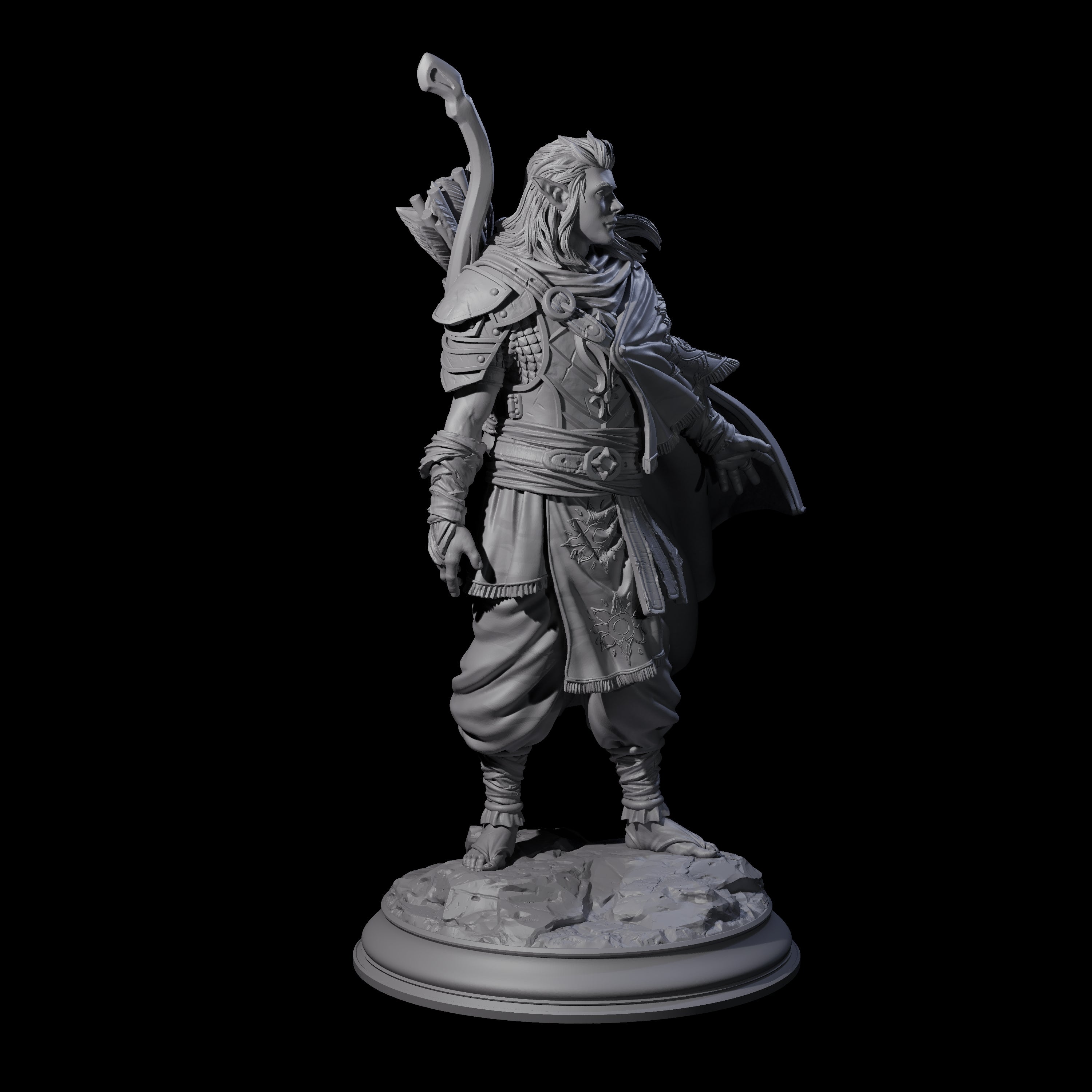 Wandering Elf Paladin Miniature for Dungeons and Dragons, Pathfinder or other TTRPGs