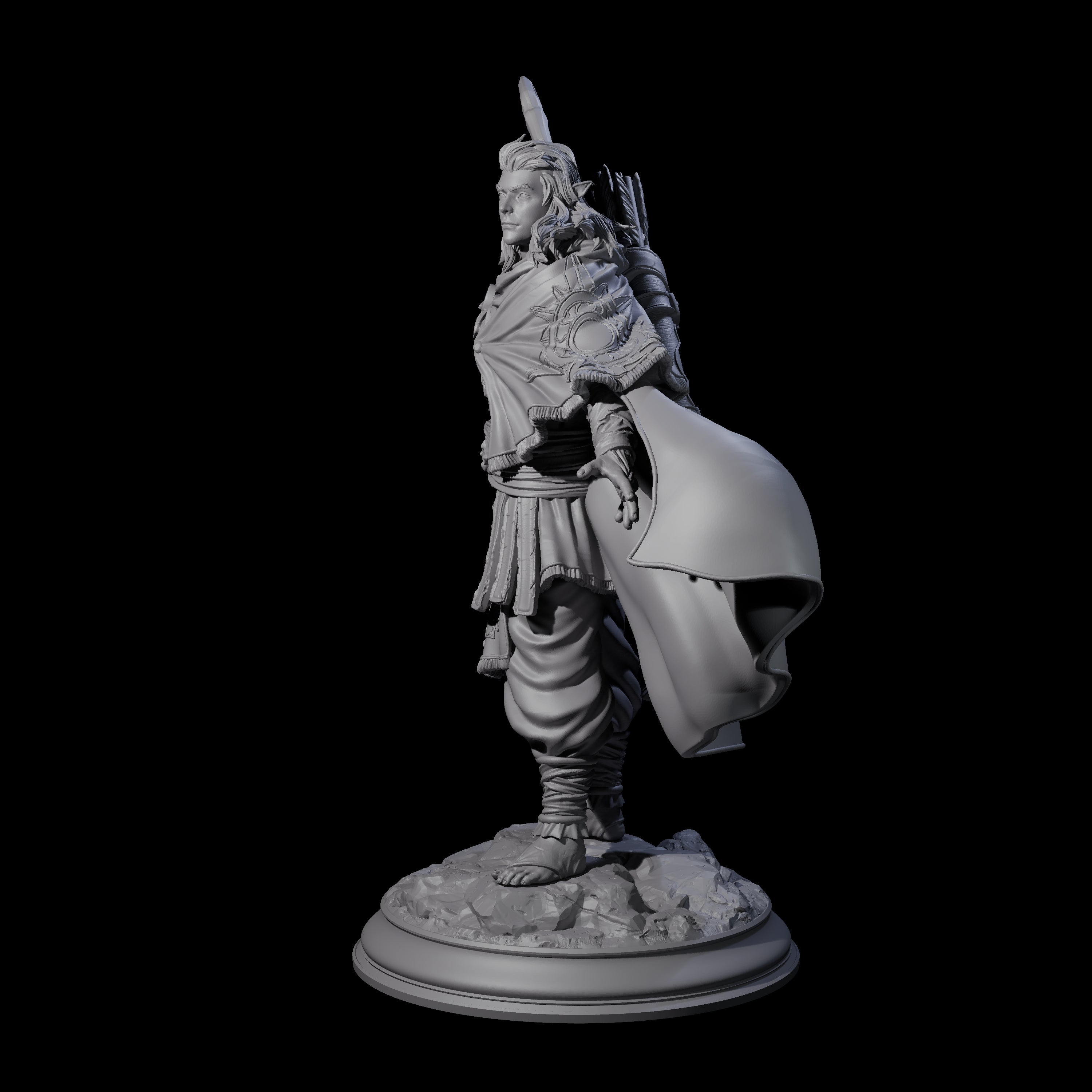 Wandering Elf Paladin Miniature for Dungeons and Dragons, Pathfinder or other TTRPGs
