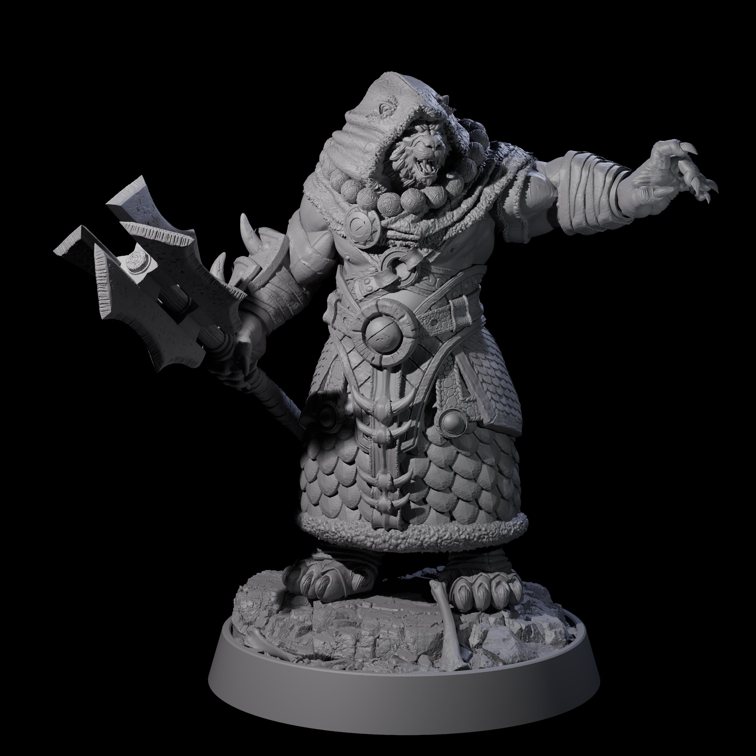 Wandering Leonin Nomad B Miniature for Dungeons and Dragons, Pathfinder or other TTRPGs