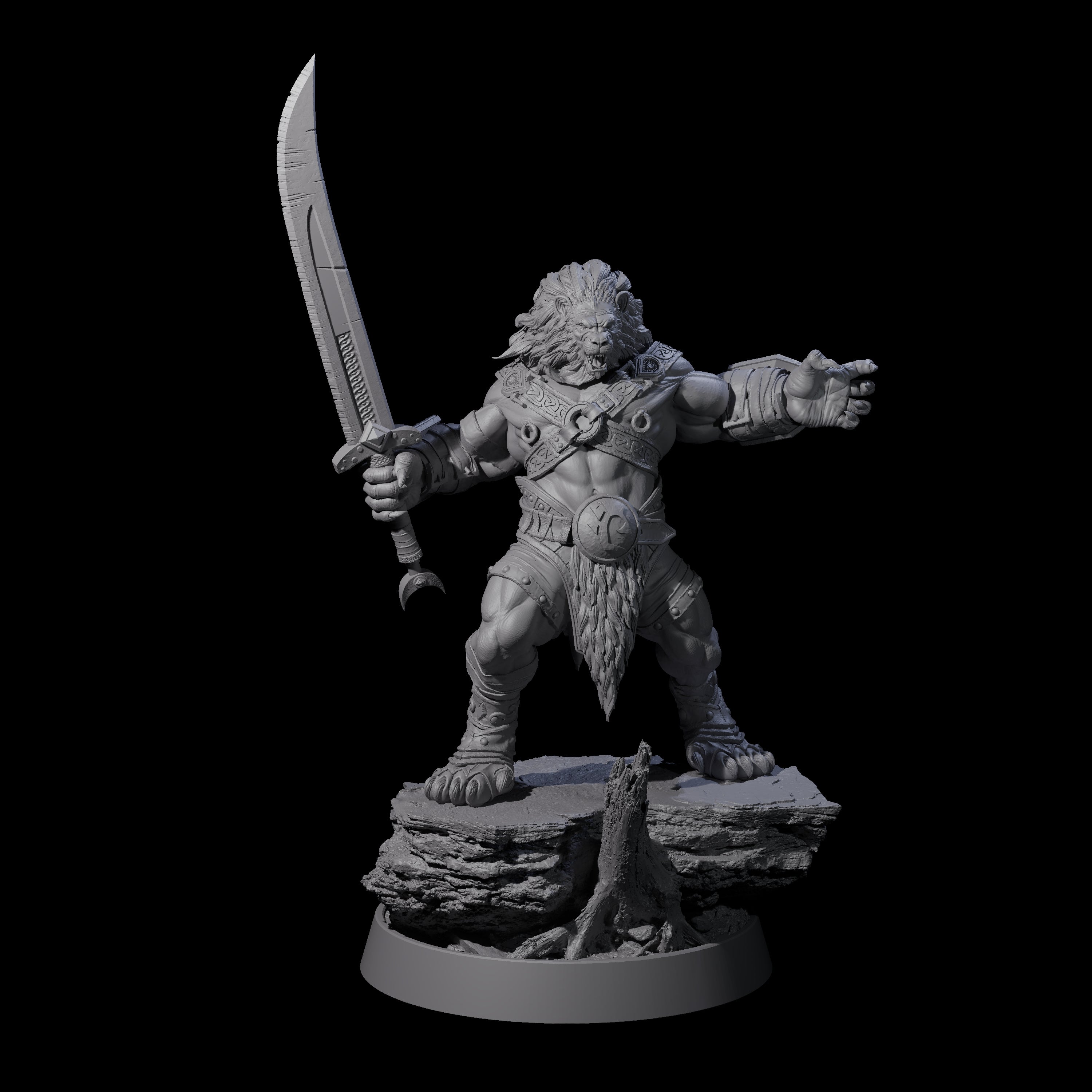 Wandering Leonin Nomad C Miniature for Dungeons and Dragons, Pathfinder or other TTRPGs