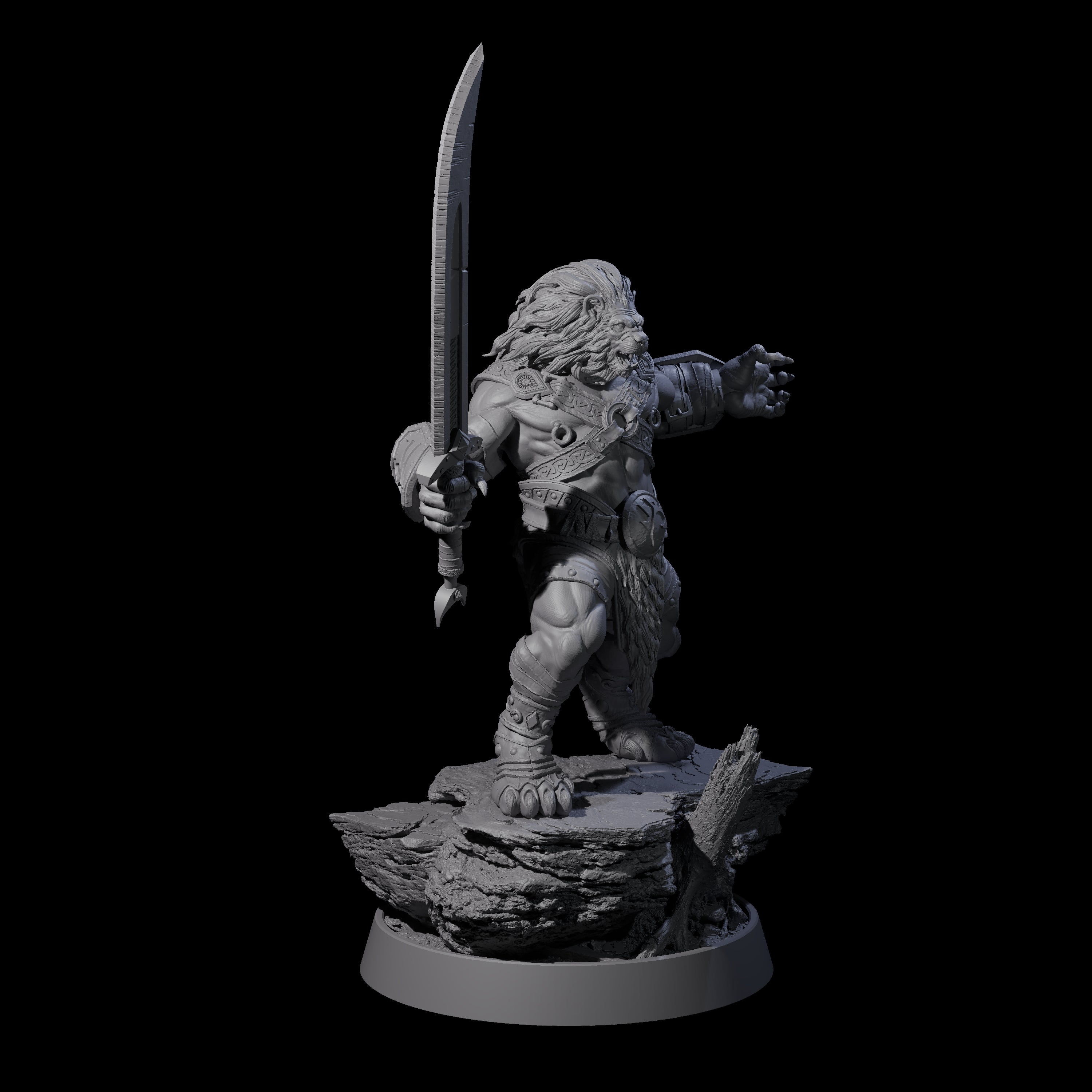 Wandering Leonin Nomad C Miniature for Dungeons and Dragons, Pathfinder or other TTRPGs
