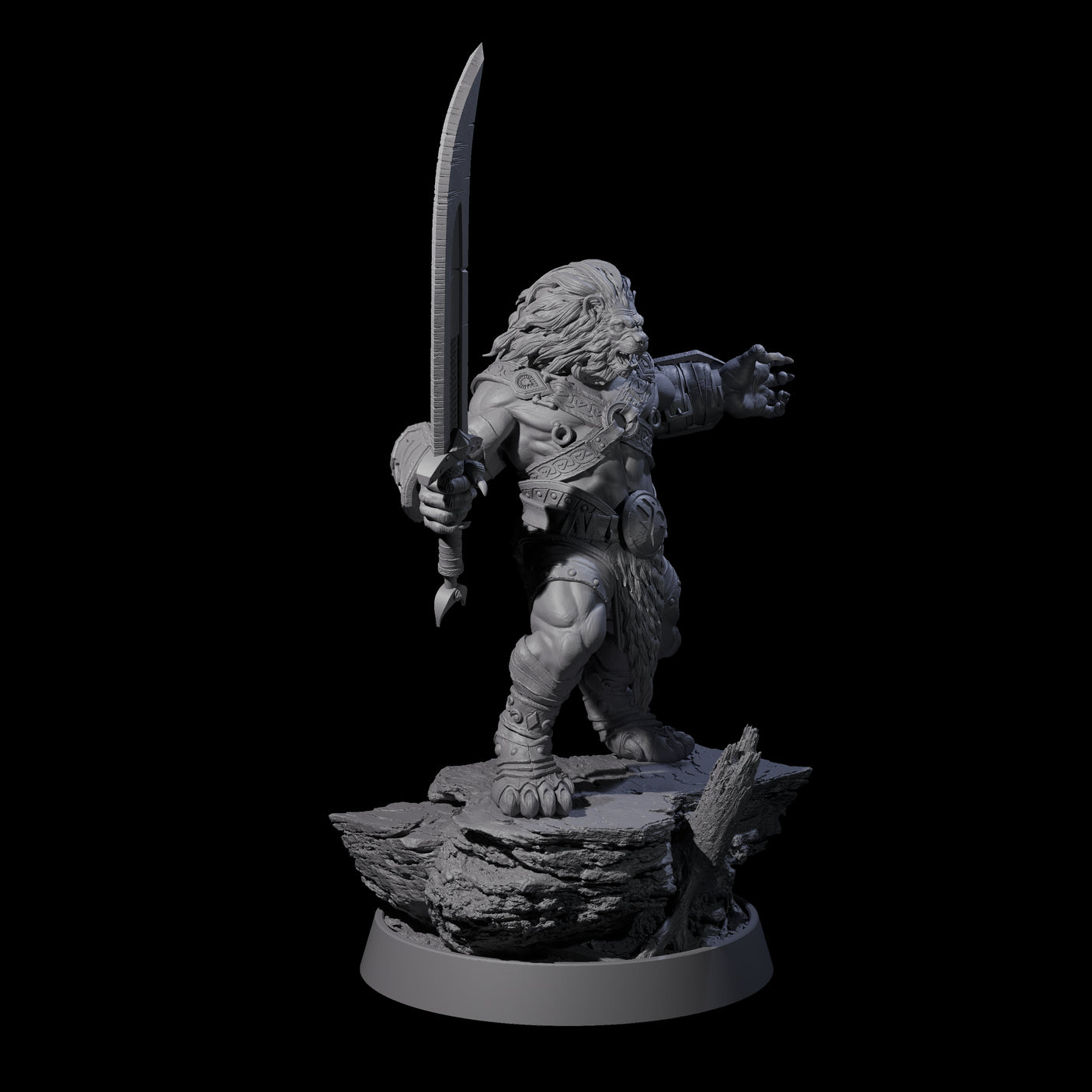 Wandering Leonin Nomad C Miniature for Dungeons and Dragons, Pathfinder or other TTRPGs
