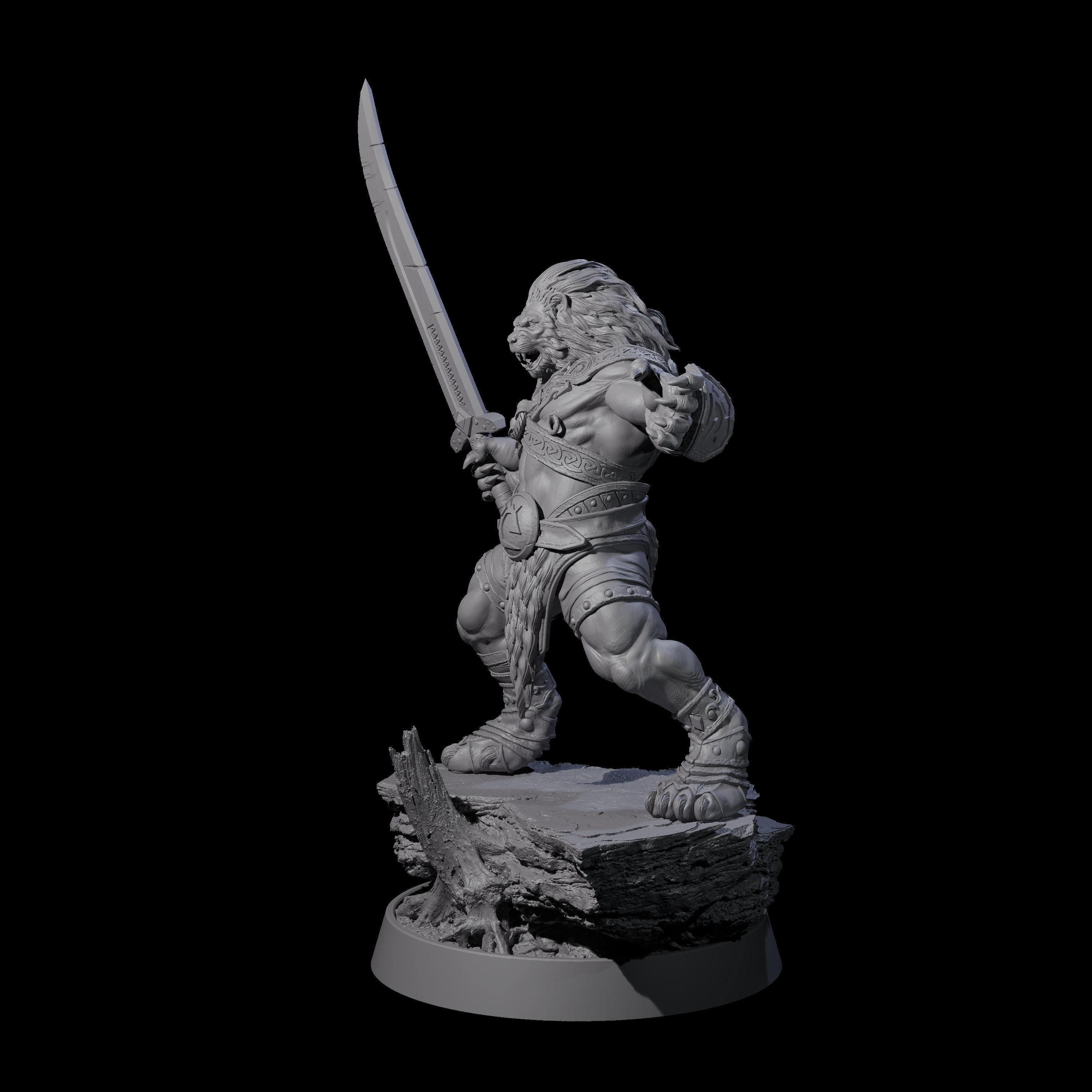 Wandering Leonin Nomad C Miniature for Dungeons and Dragons, Pathfinder or other TTRPGs