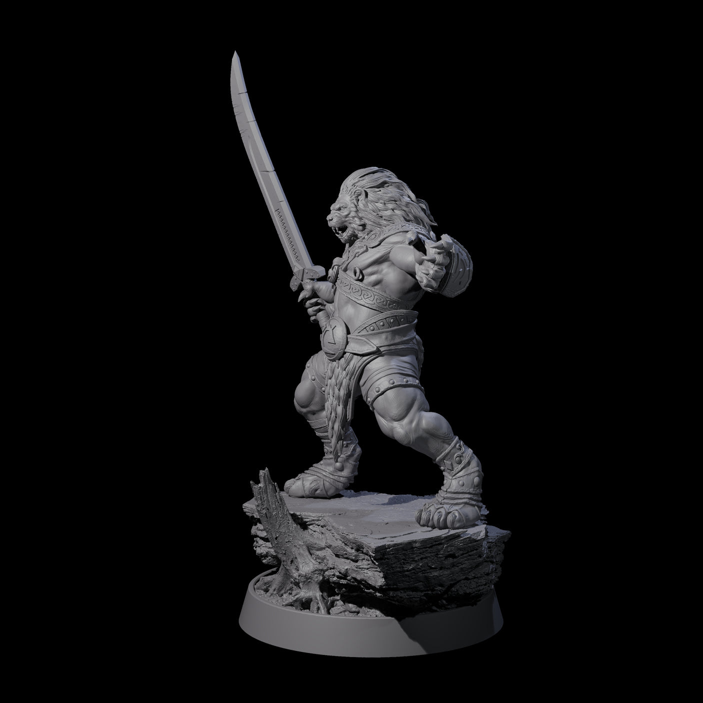Wandering Leonin Nomad C Miniature for Dungeons and Dragons, Pathfinder or other TTRPGs