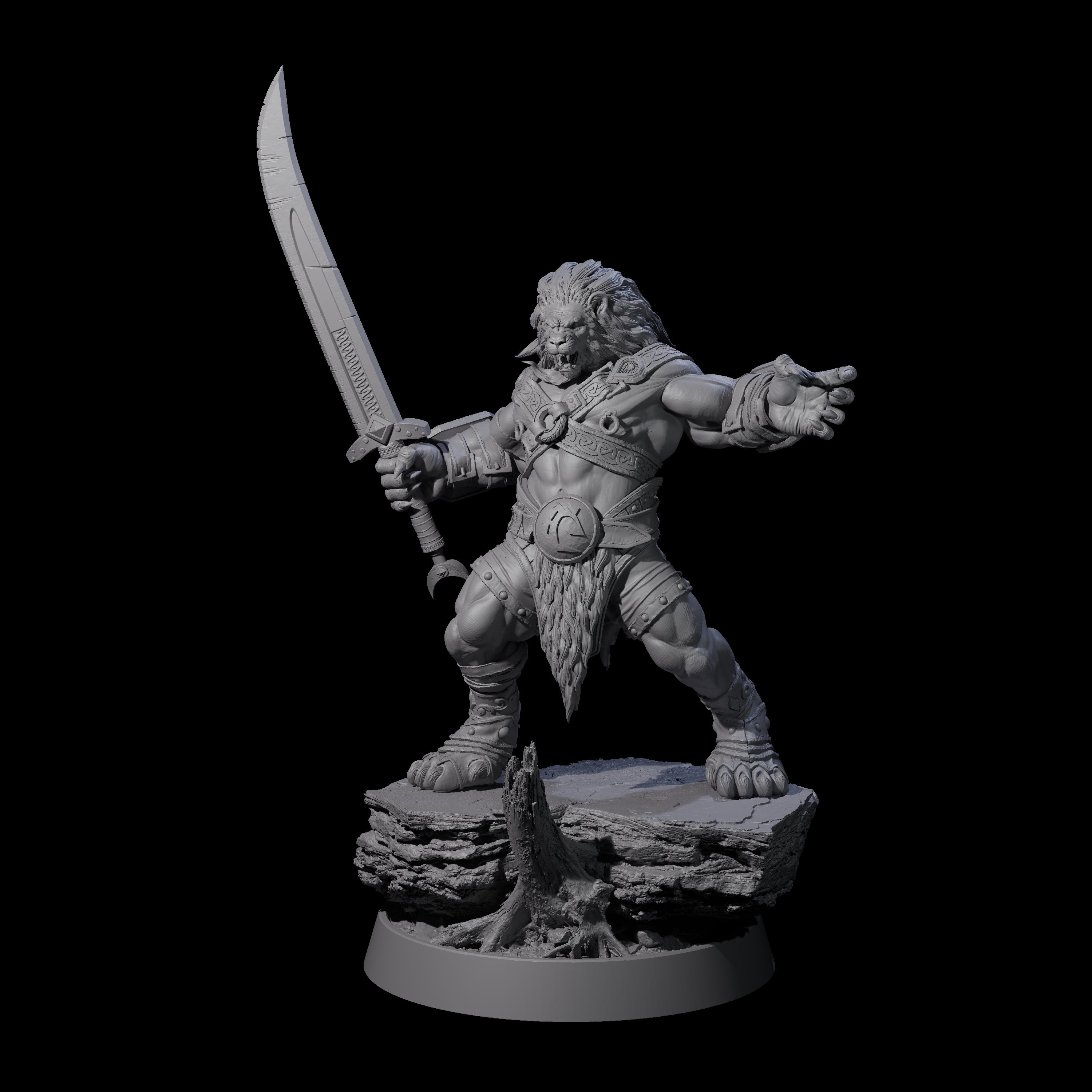 Wandering Leonin Nomad C Miniature for Dungeons and Dragons, Pathfinder or other TTRPGs