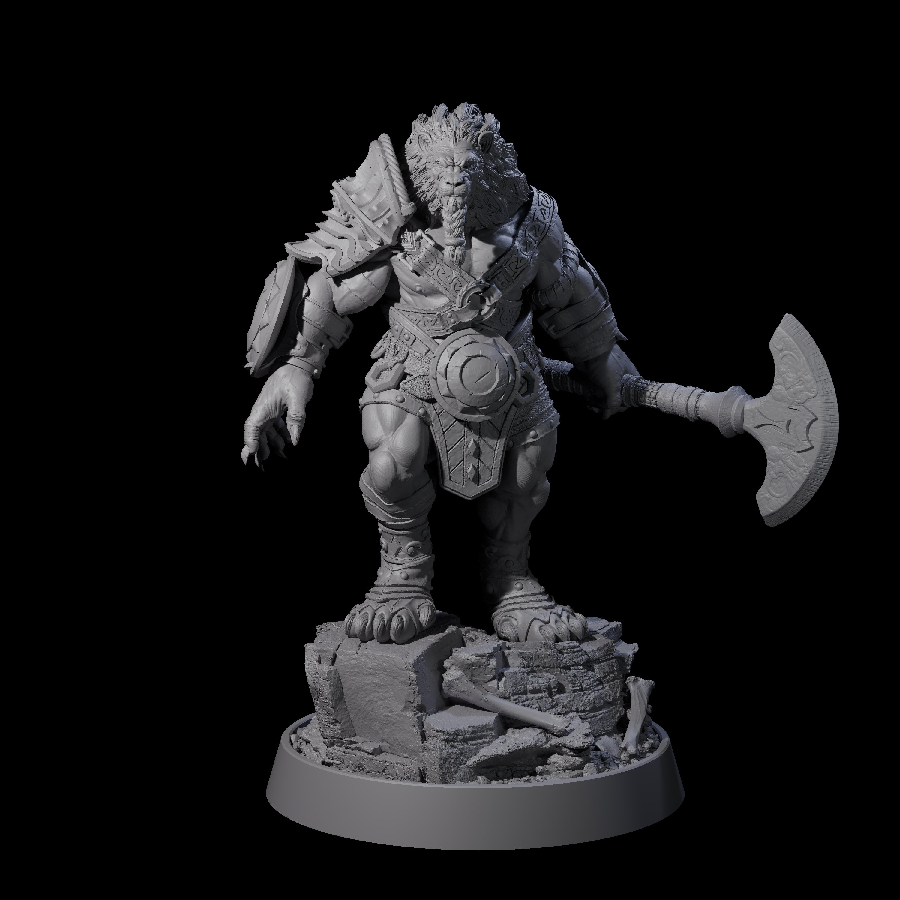 Wandering Leonin Nomad E Miniature for Dungeons and Dragons, Pathfinder or other TTRPGs
