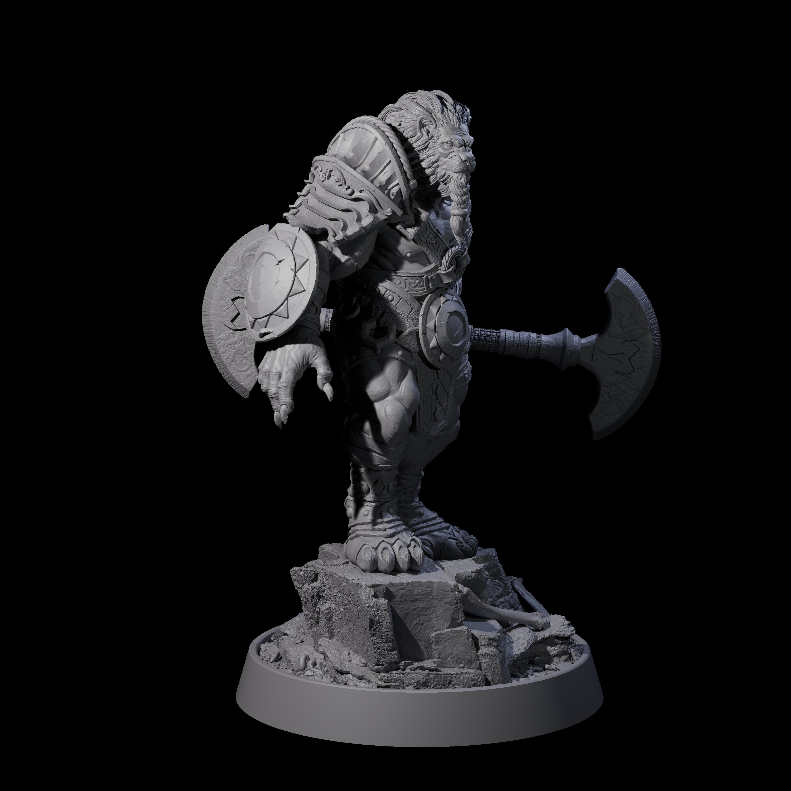 Wandering Leonin Nomad E Miniature for Dungeons and Dragons, Pathfinder or other TTRPGs