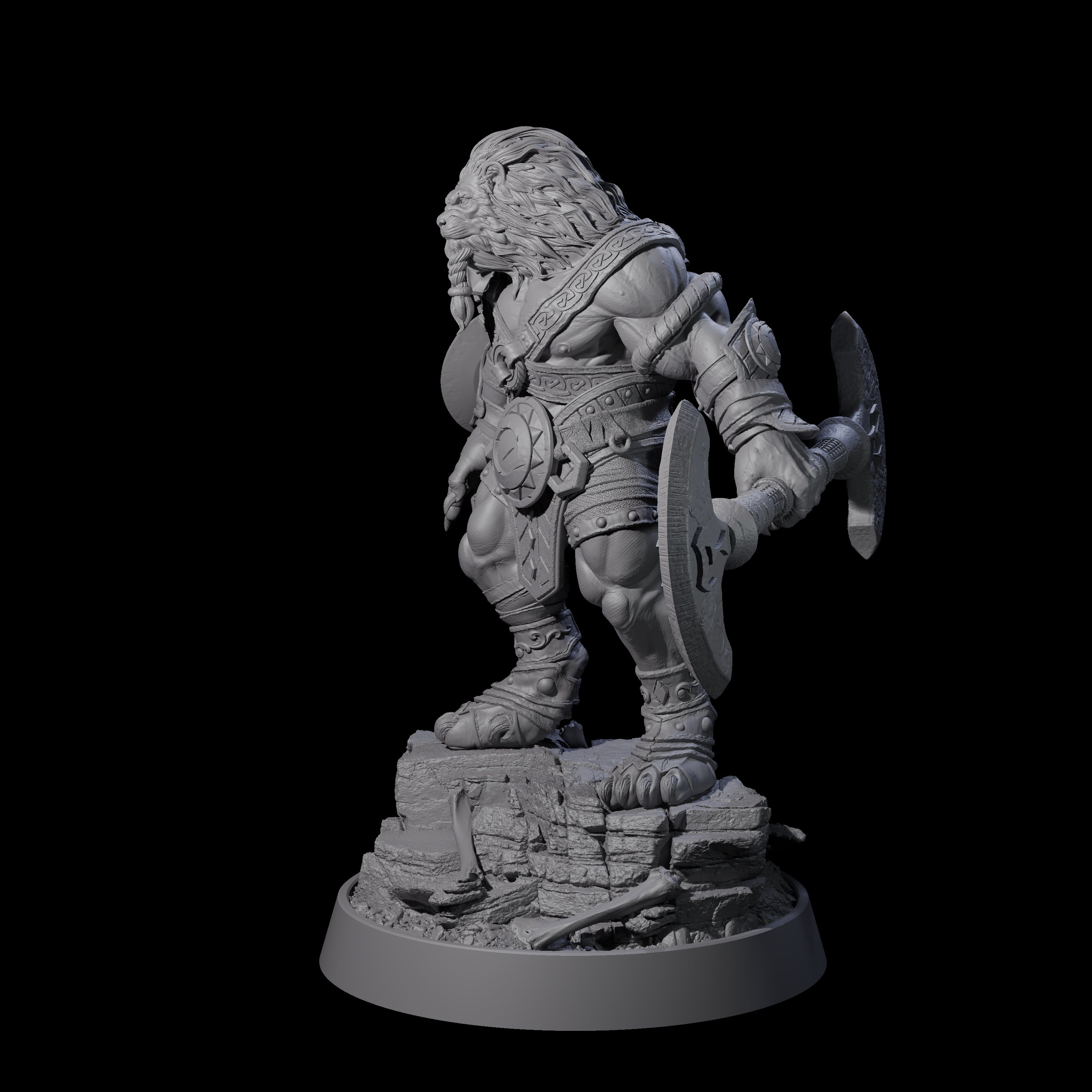 Wandering Leonin Nomad E Miniature for Dungeons and Dragons, Pathfinder or other TTRPGs