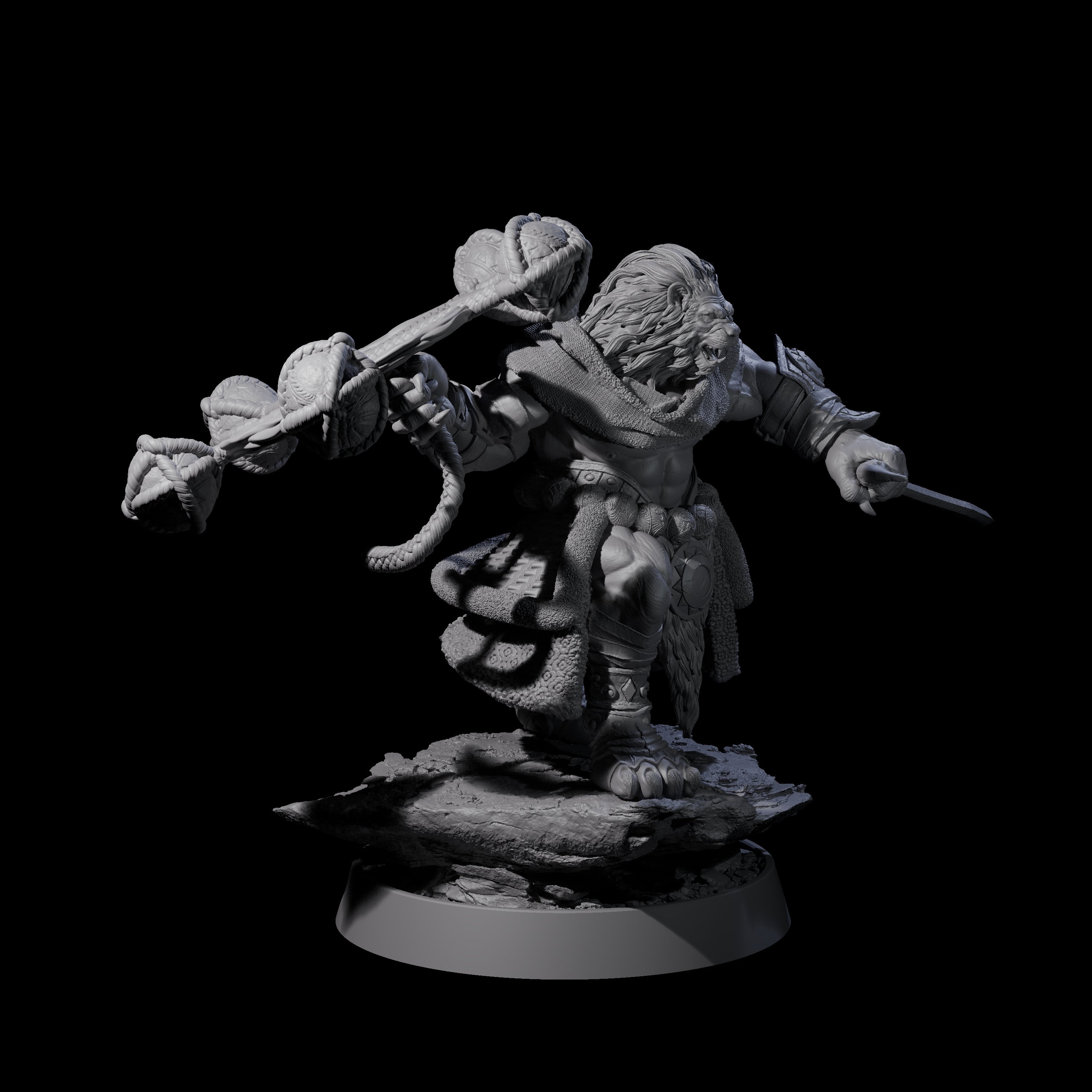 Wandering Leonin Nomad F Miniature for Dungeons and Dragons, Pathfinder or other TTRPGs