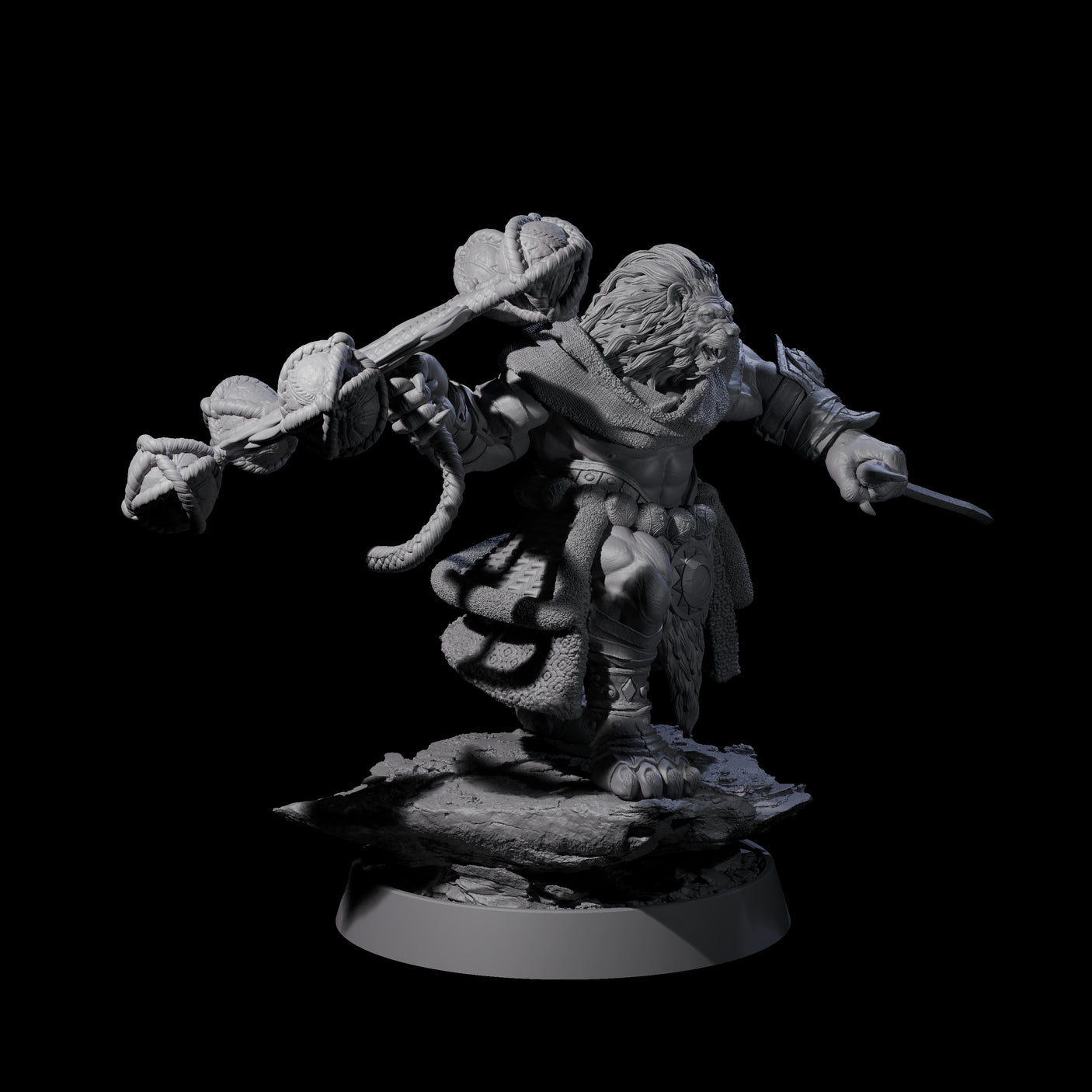 Wandering Leonin Nomad F Miniature for Dungeons and Dragons, Pathfinder or other TTRPGs
