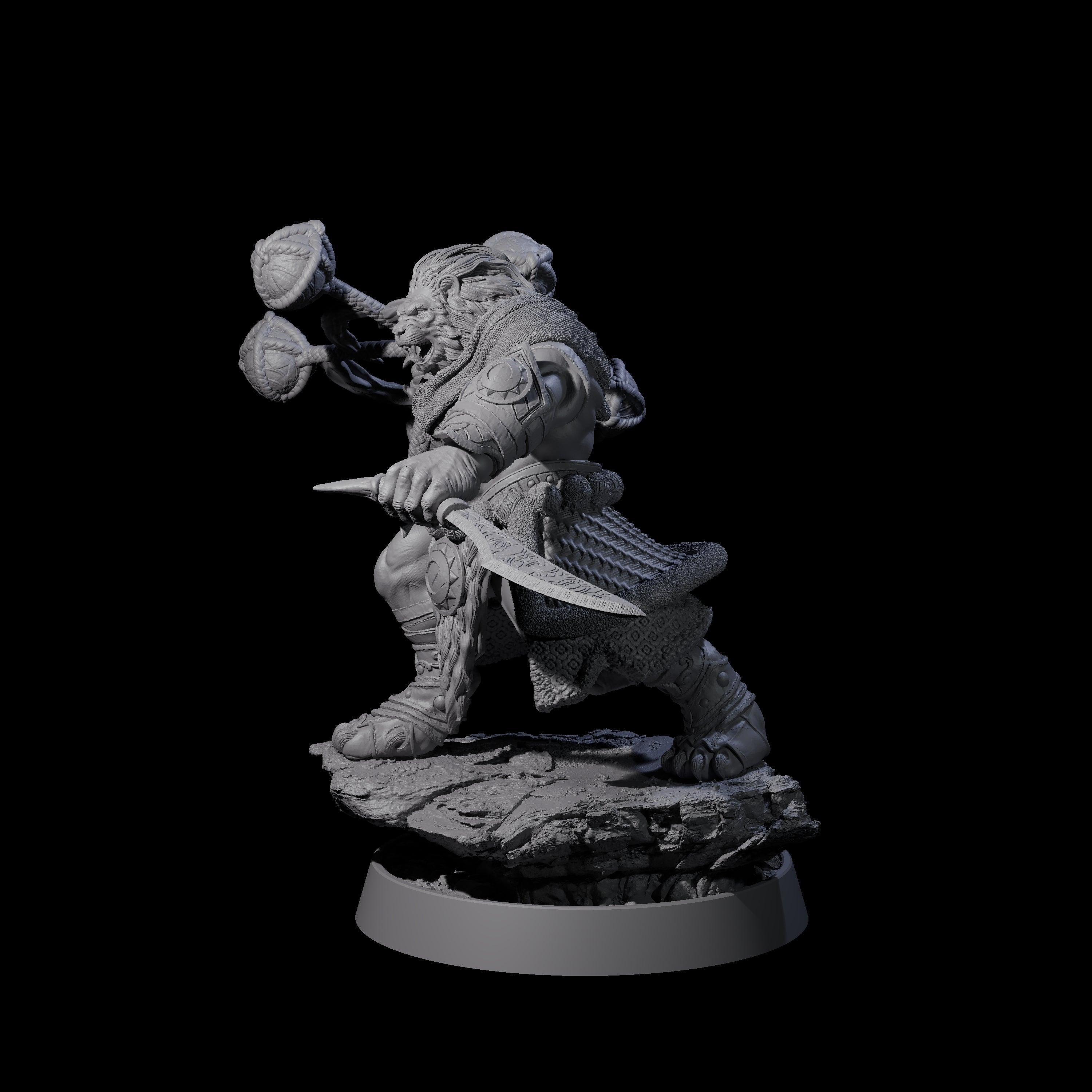 Wandering Leonin Nomad F Miniature for Dungeons and Dragons, Pathfinder or other TTRPGs
