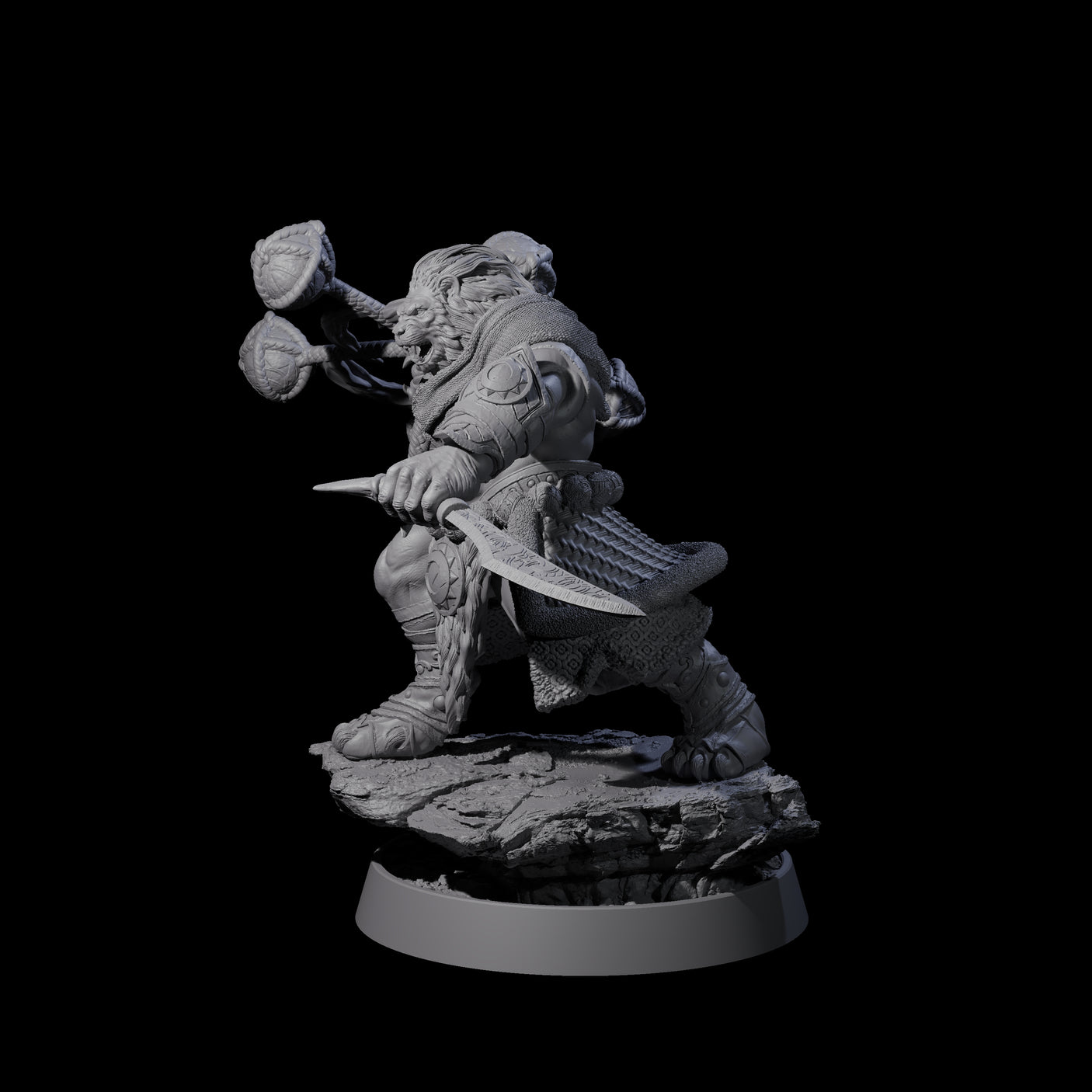 Wandering Leonin Nomad F Miniature for Dungeons and Dragons, Pathfinder or other TTRPGs