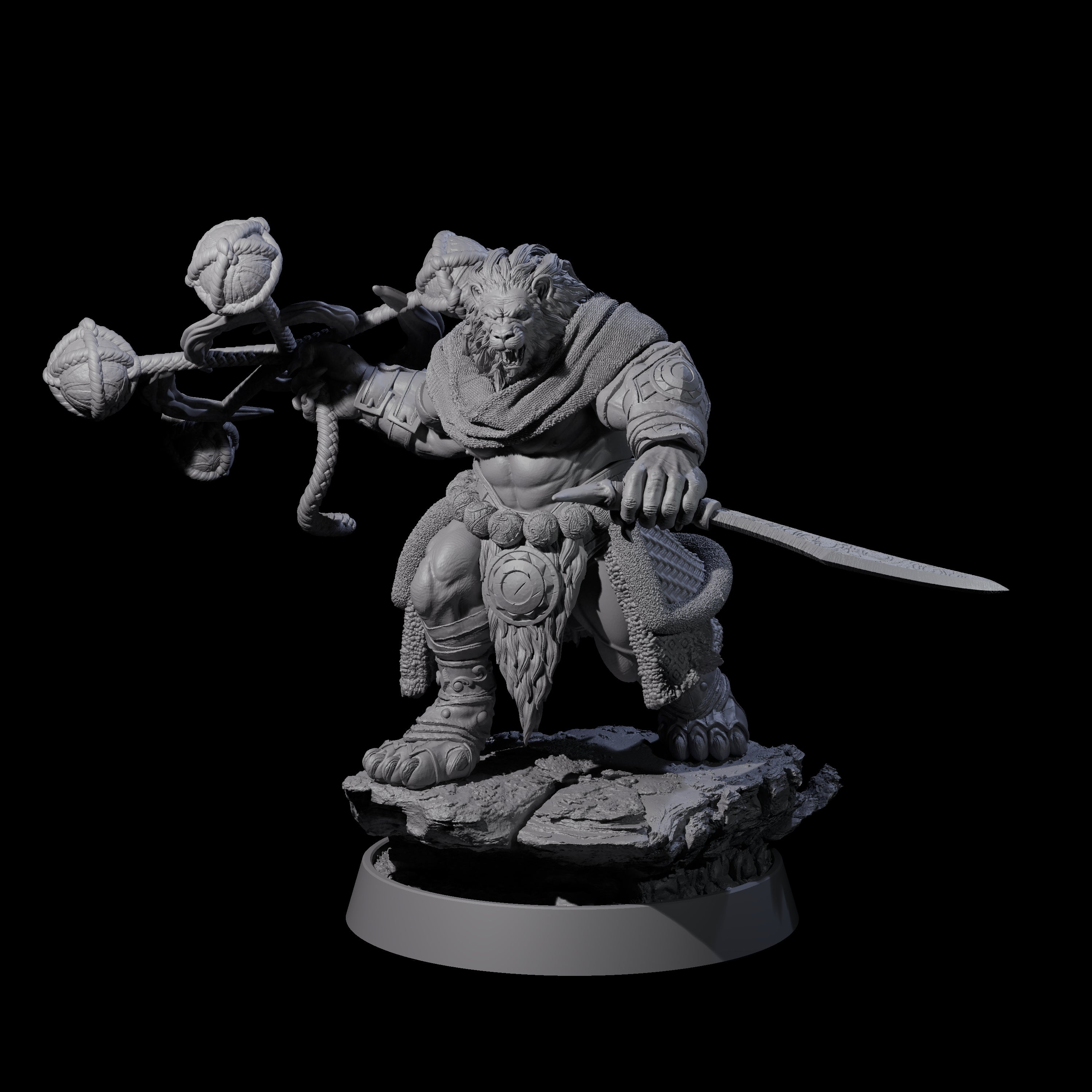 Wandering Leonin Nomad F Miniature for Dungeons and Dragons, Pathfinder or other TTRPGs