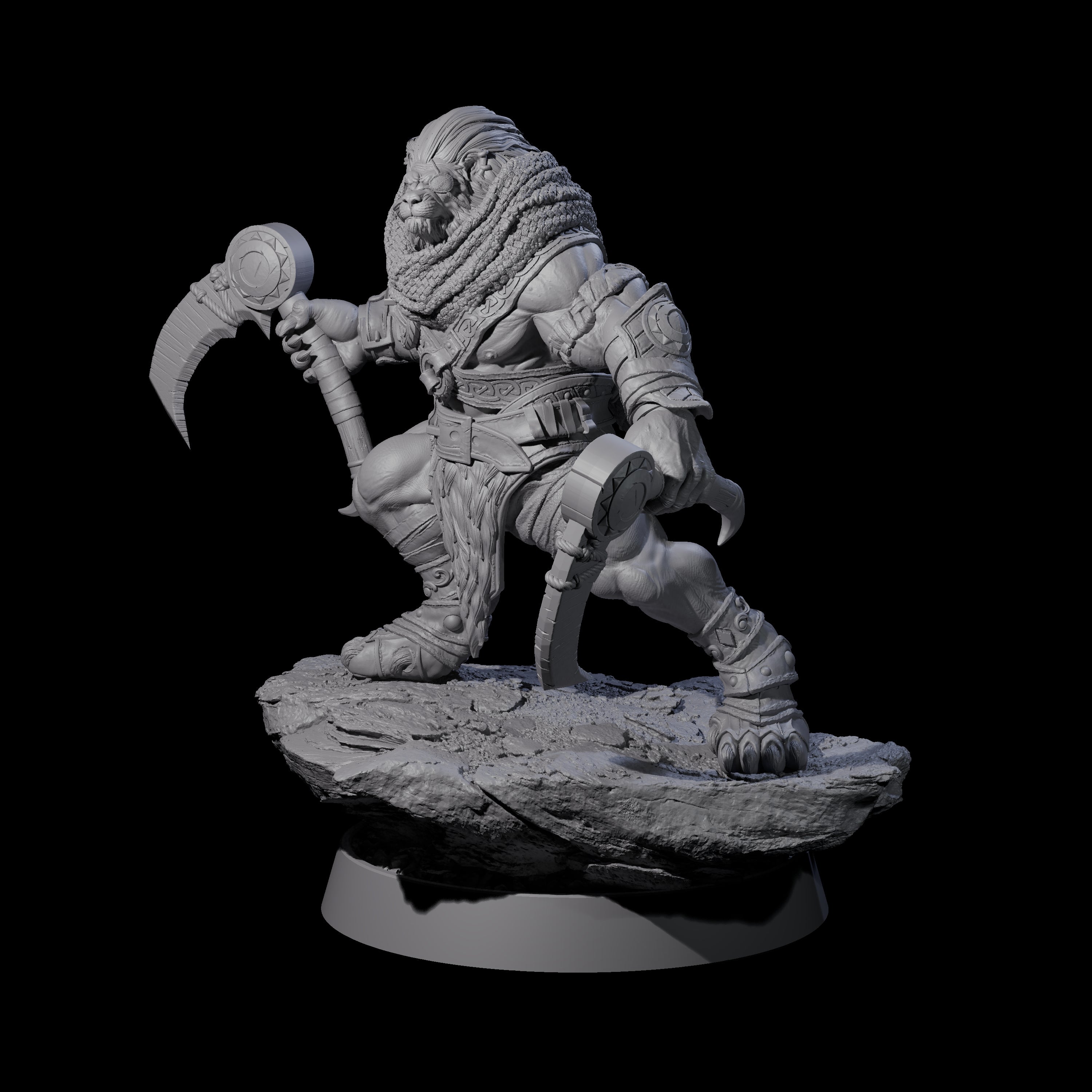 Wandering Leonin Nomad G Miniature for Dungeons and Dragons, Pathfinder or other TTRPGs