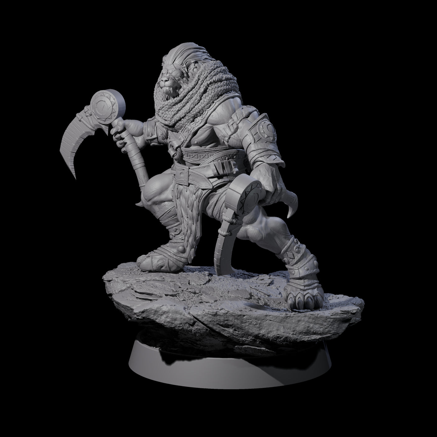 Wandering Leonin Nomad G Miniature for Dungeons and Dragons, Pathfinder or other TTRPGs