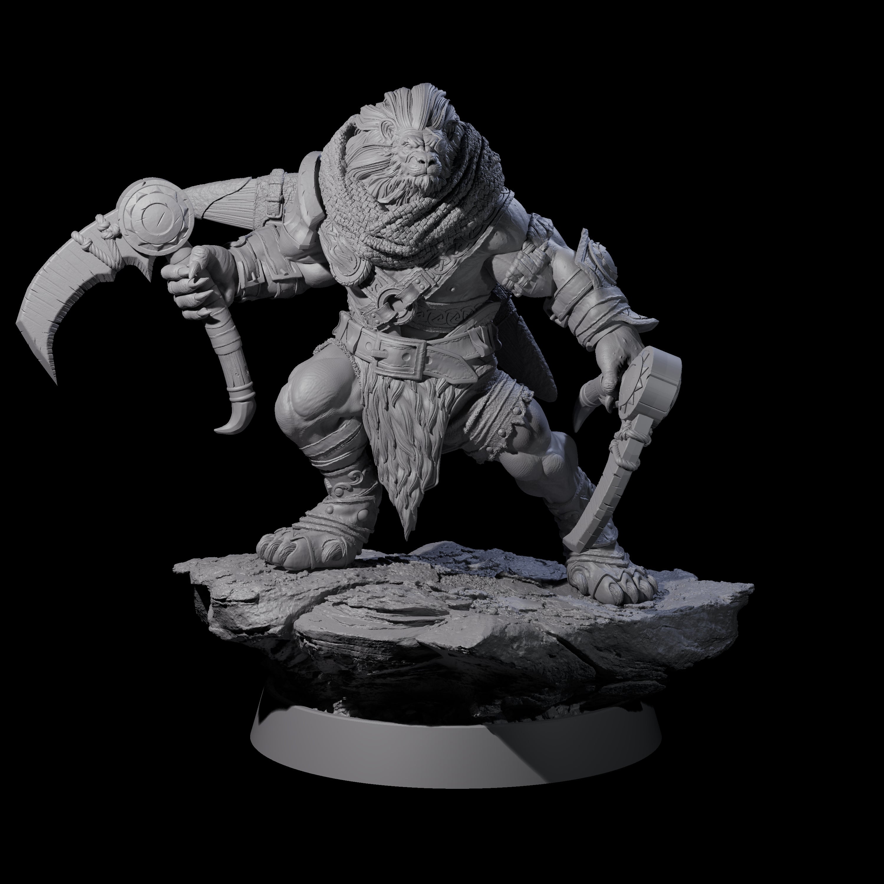 Wandering Leonin Nomad G Miniature for Dungeons and Dragons, Pathfinder or other TTRPGs