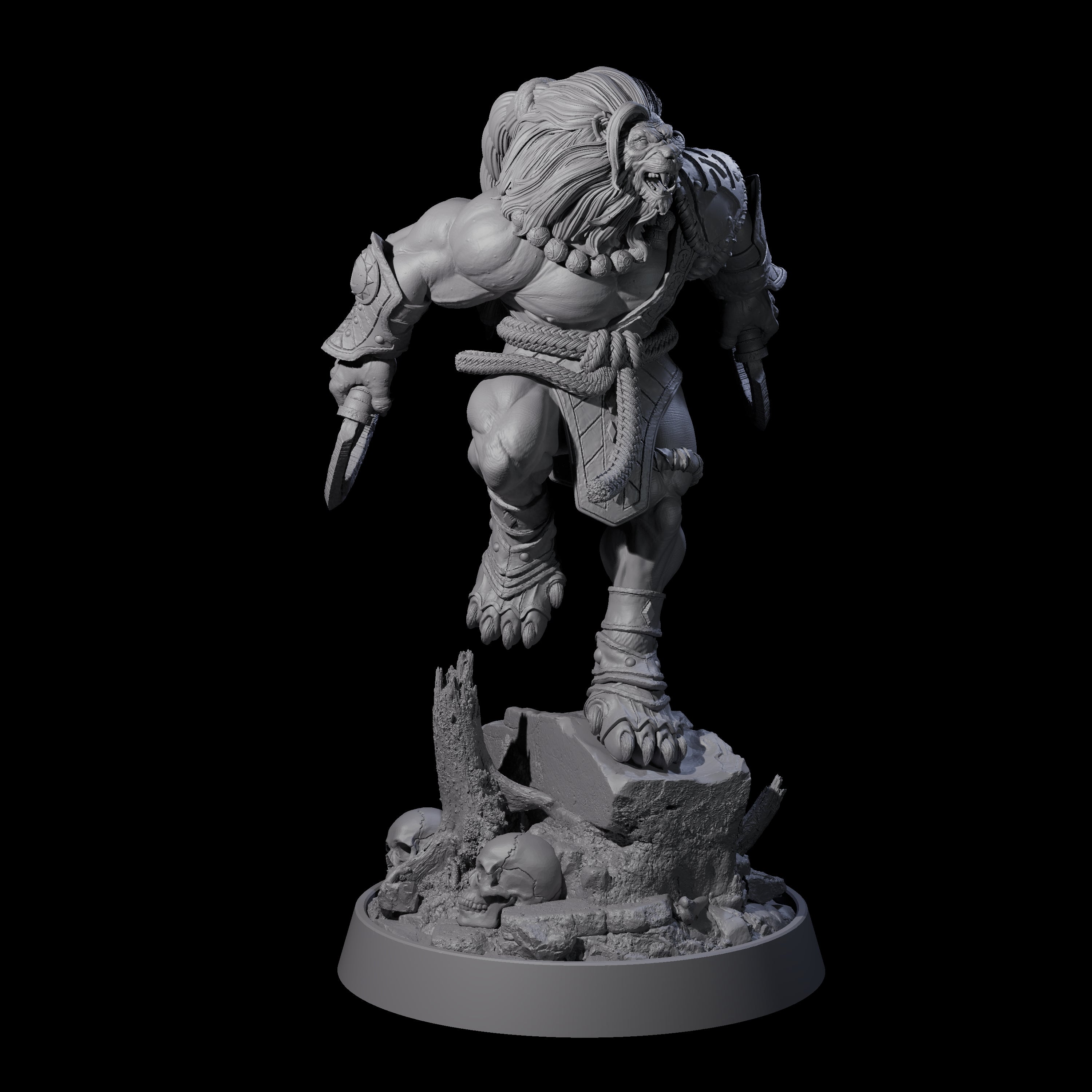 Wandering Leonin Nomad H Miniature for Dungeons and Dragons, Pathfinder or other TTRPGs