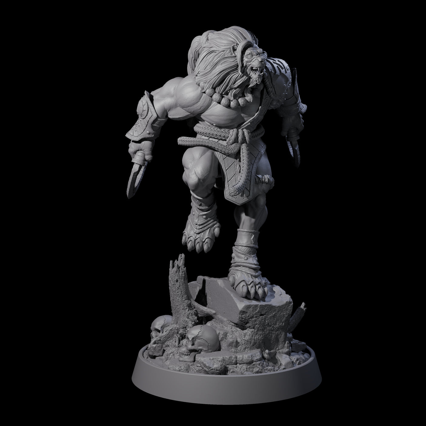 Wandering Leonin Nomad H Miniature for Dungeons and Dragons, Pathfinder or other TTRPGs