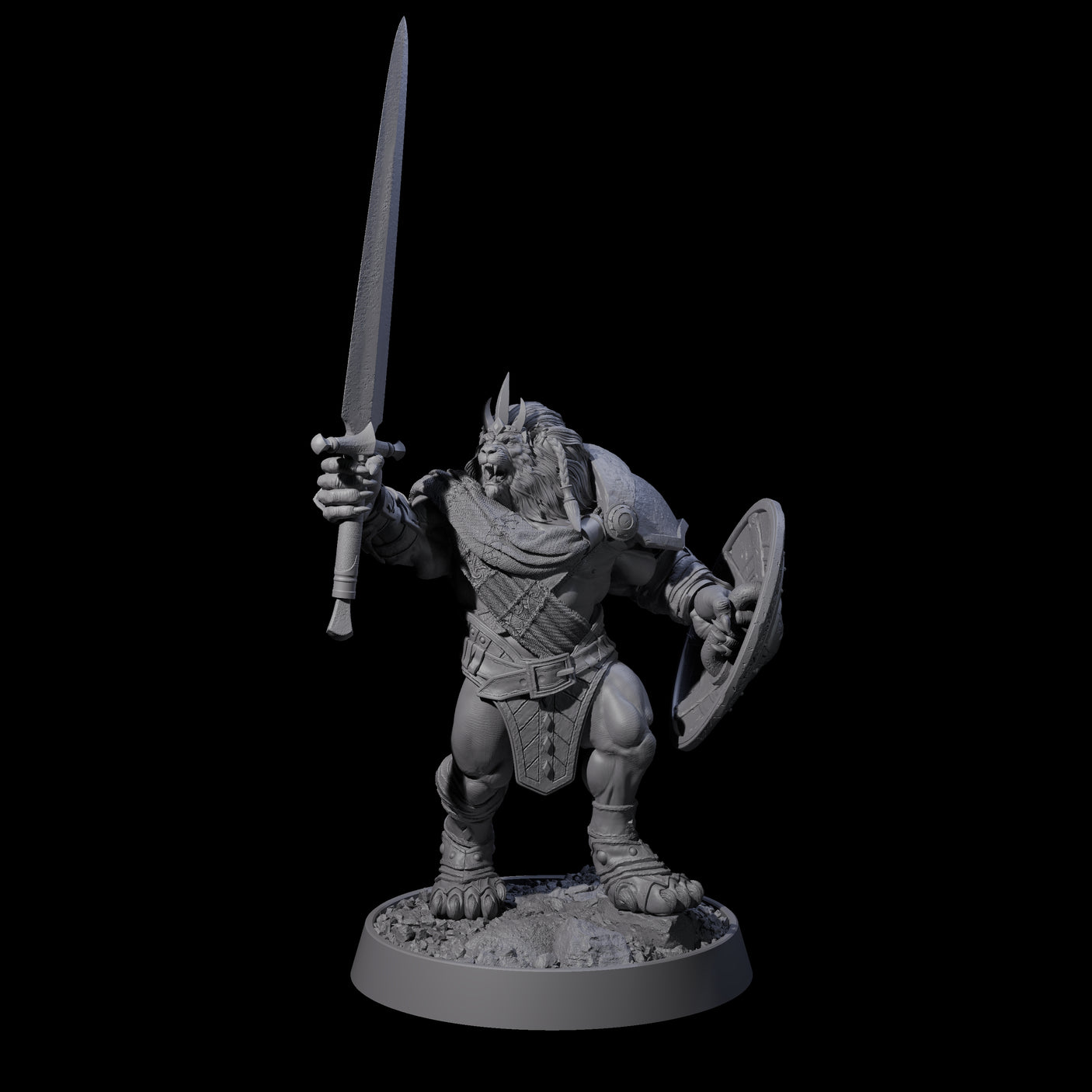 Wandering Leonin Nomad I Miniature for Dungeons and Dragons, Pathfinder or other TTRPGs