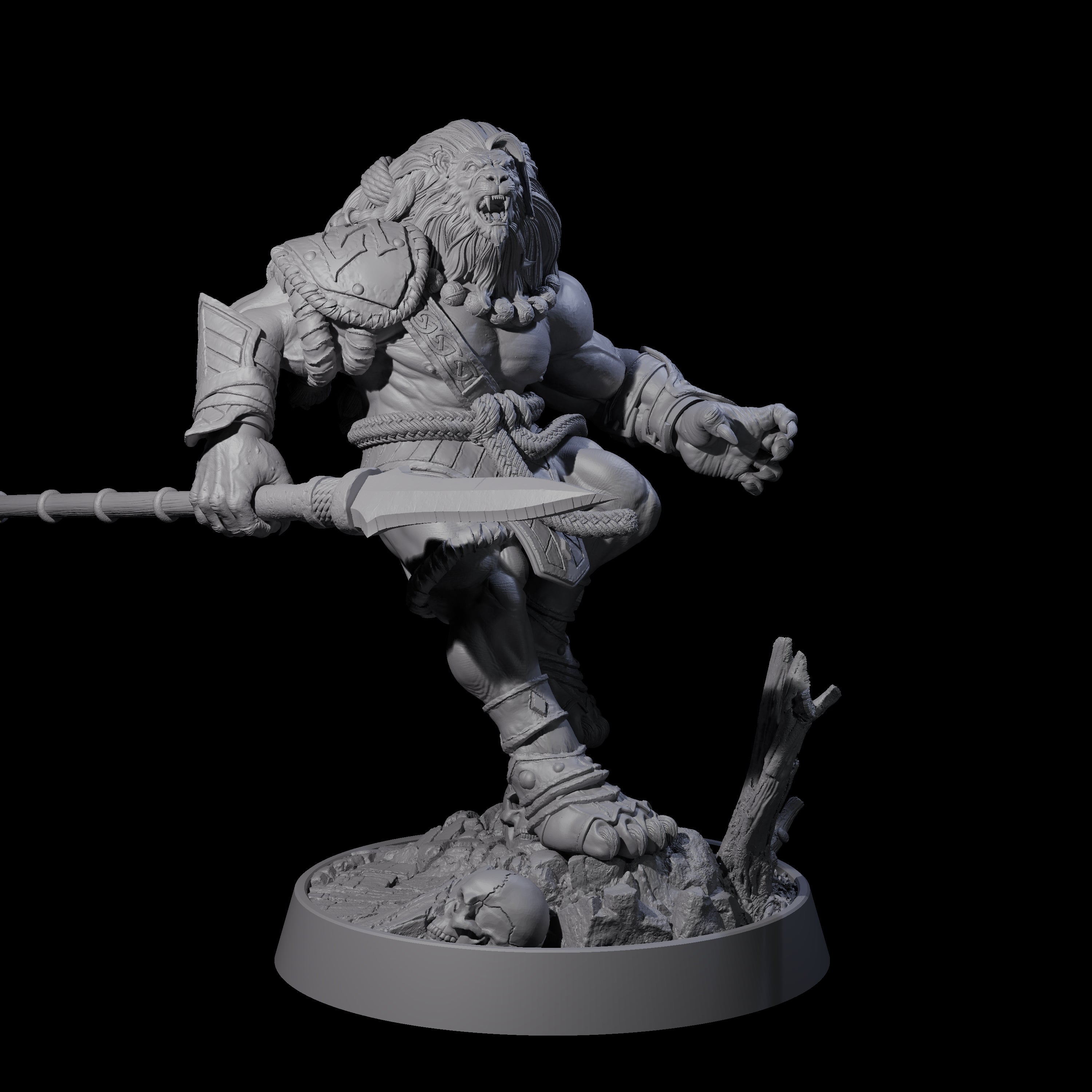 Wandering Leonin Nomad J Miniature for Dungeons and Dragons, Pathfinder or other TTRPGs