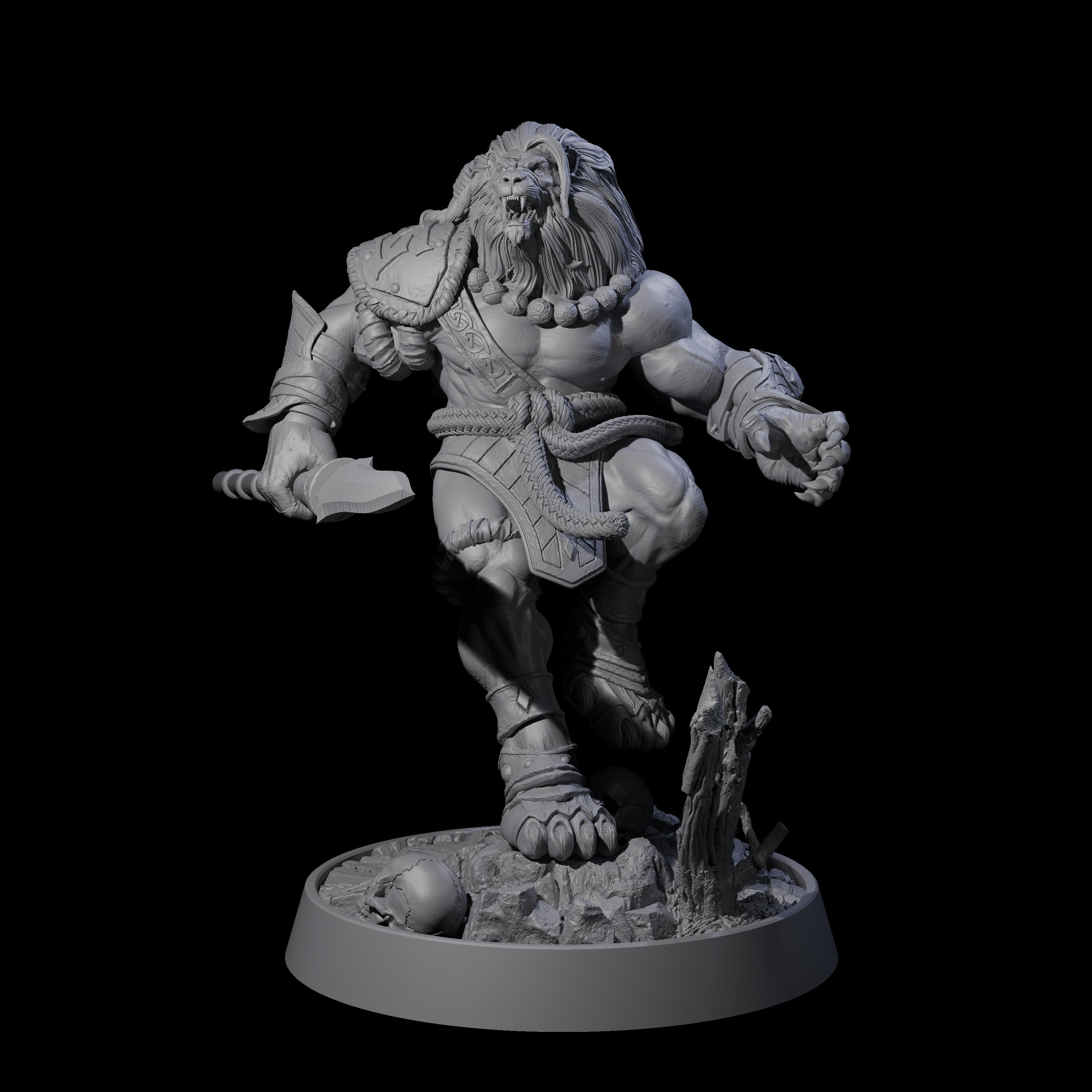 Wandering Leonin Nomad J Miniature for Dungeons and Dragons, Pathfinder or other TTRPGs