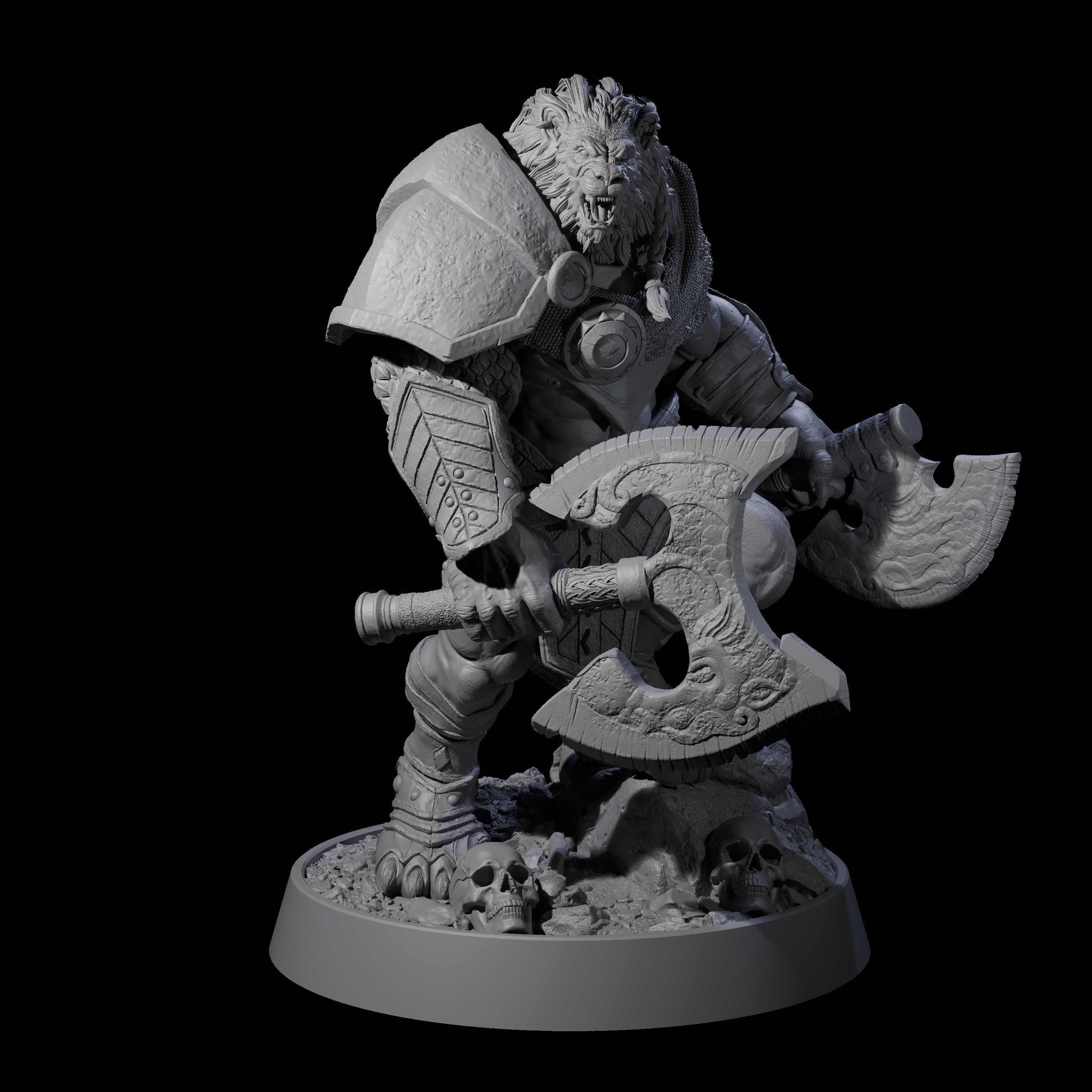 Wandering Leonin Nomad K Miniature for Dungeons and Dragons, Pathfinder or other TTRPGs