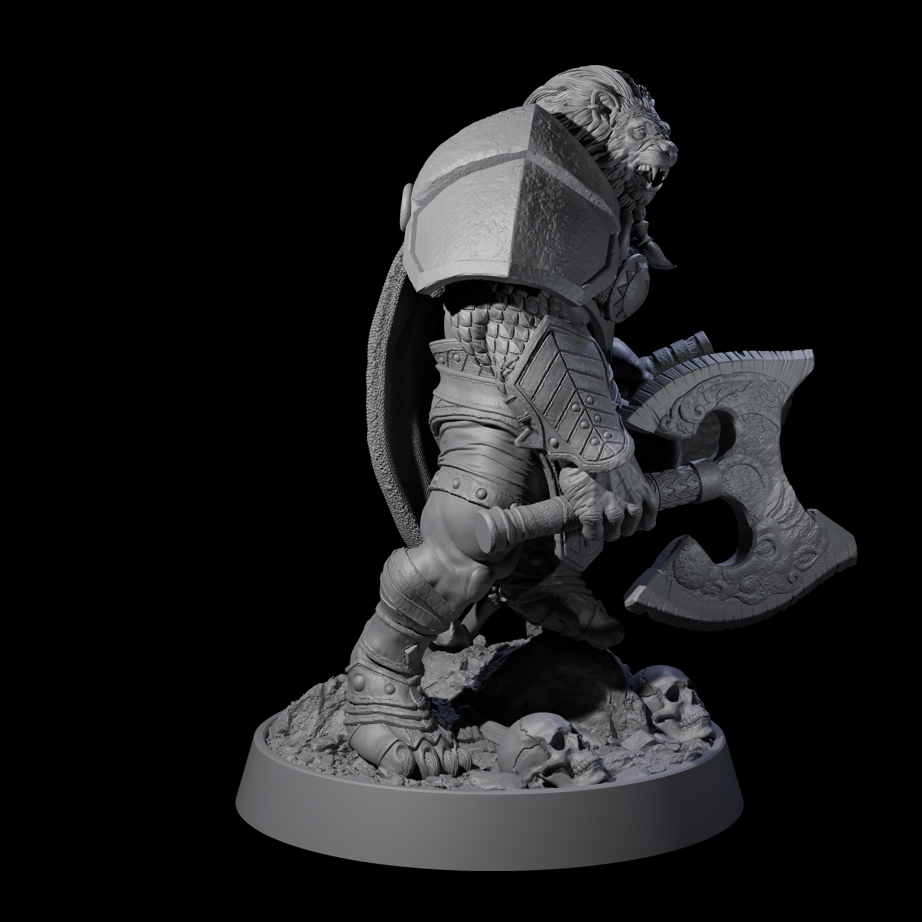 Wandering Leonin Nomad K Miniature for Dungeons and Dragons, Pathfinder or other TTRPGs