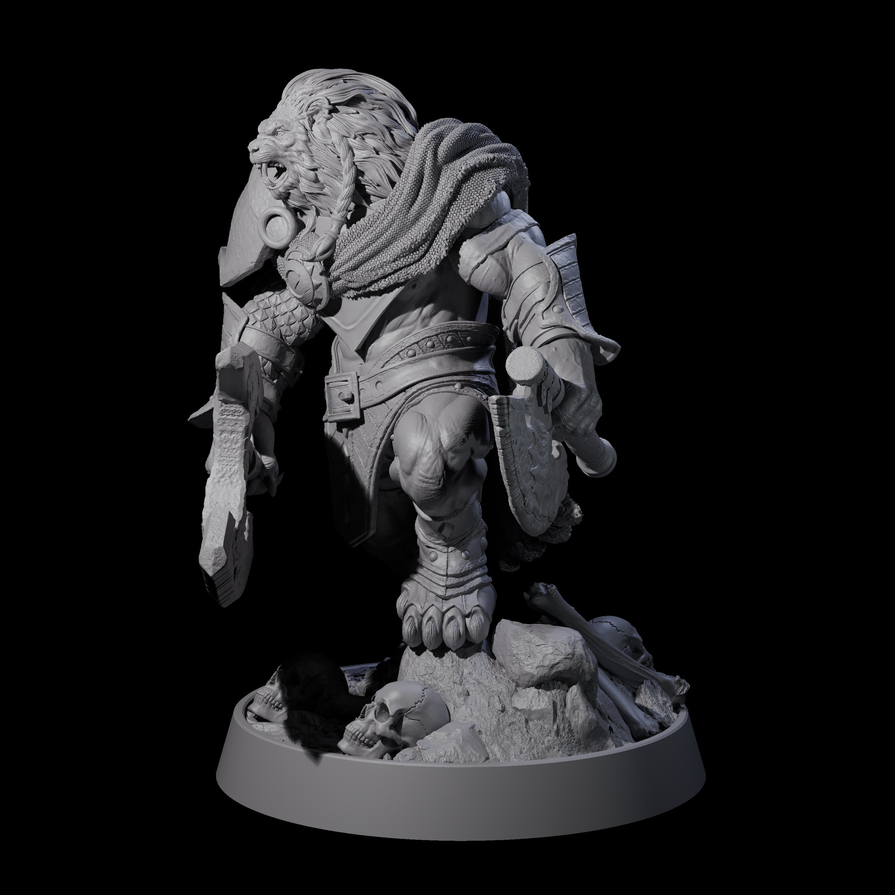 Wandering Leonin Nomad K Miniature for Dungeons and Dragons, Pathfinder or other TTRPGs