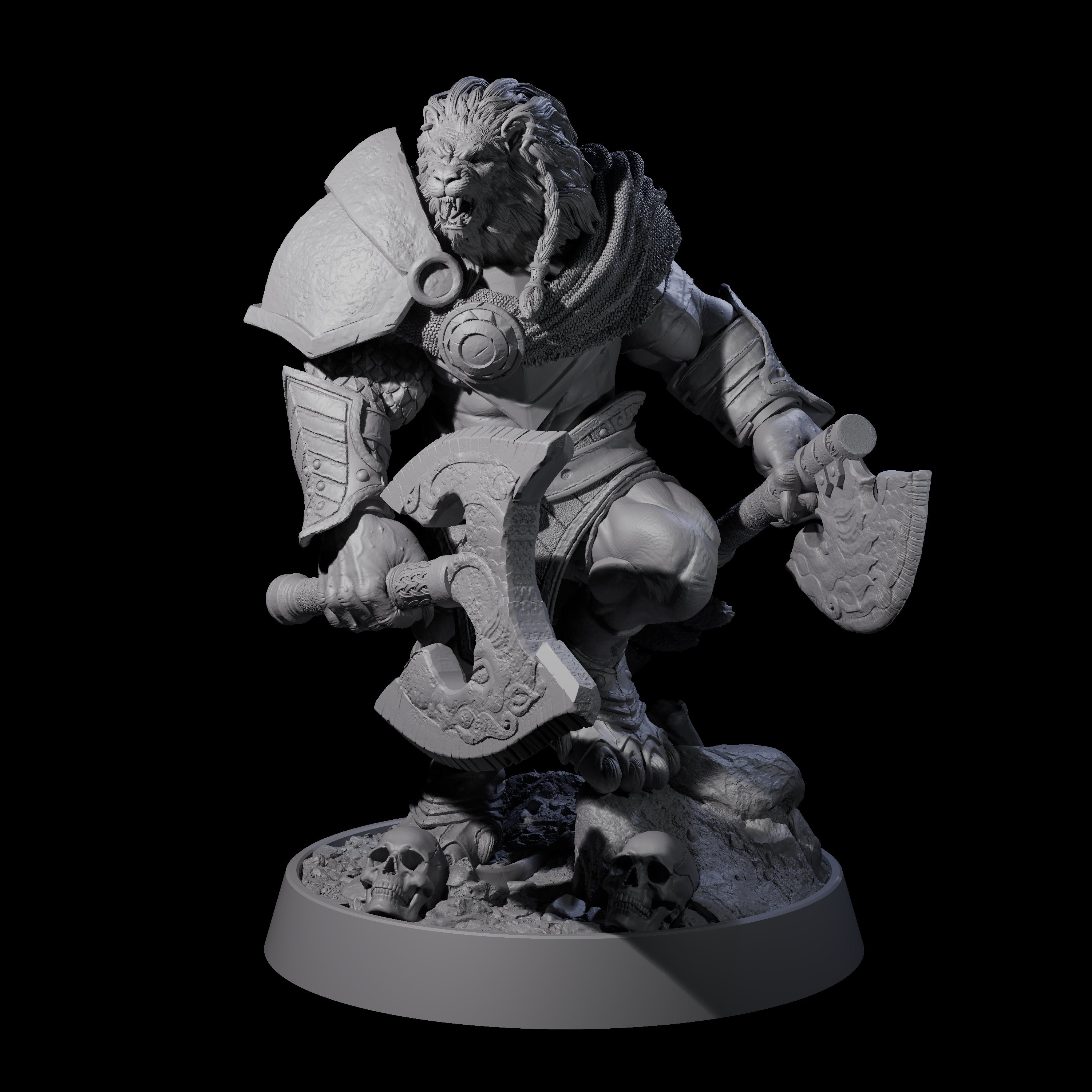 Wandering Leonin Nomad K Miniature for Dungeons and Dragons, Pathfinder or other TTRPGs