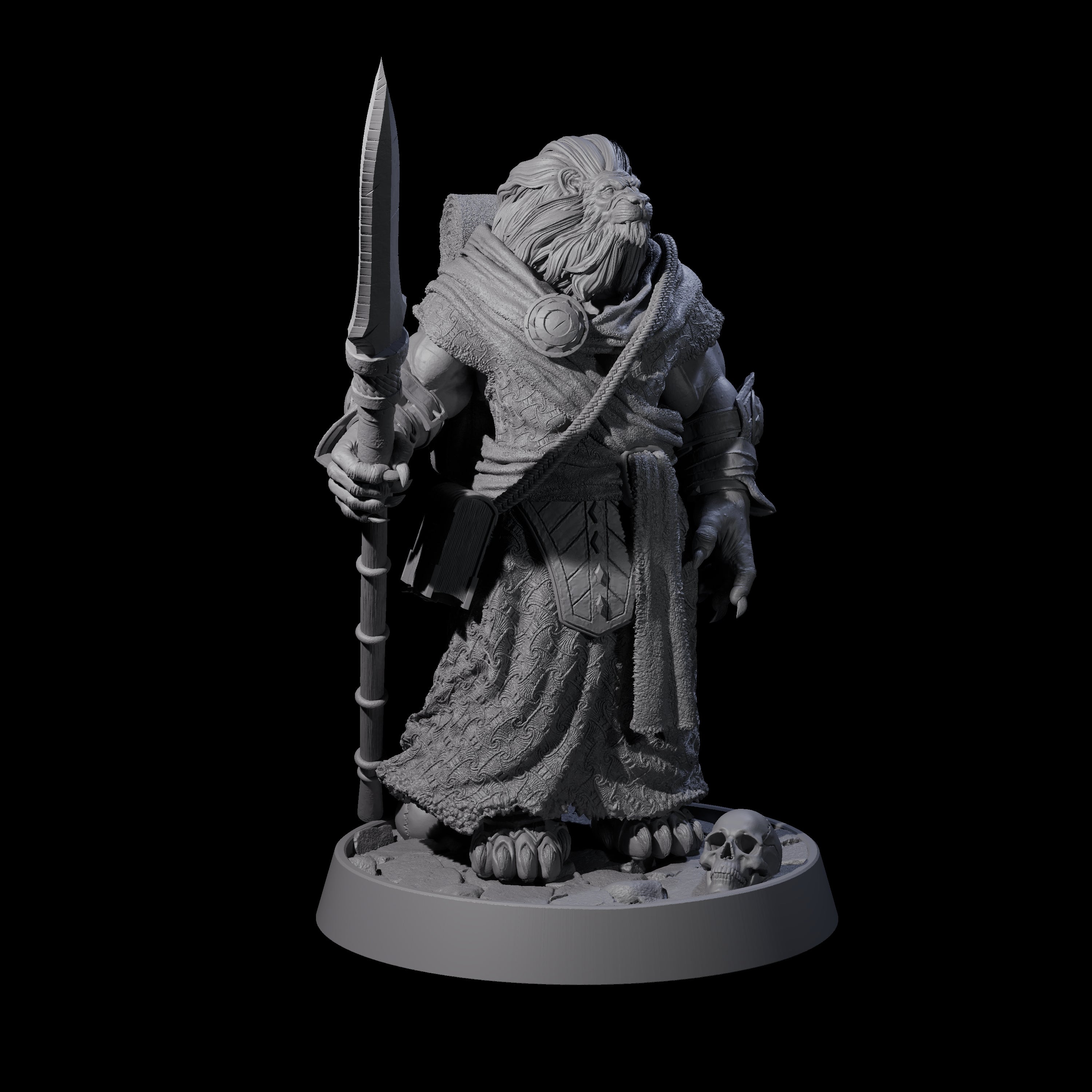 Wandering Leonin Nomad M Miniature for Dungeons and Dragons, Pathfinder or other TTRPGs