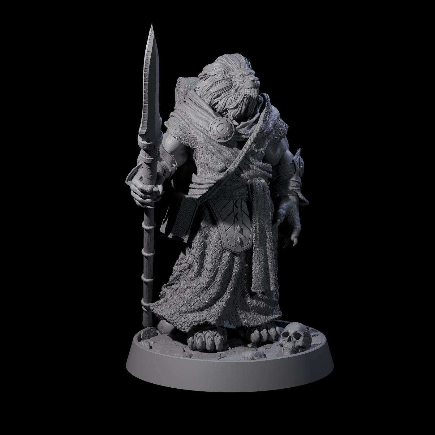 Wandering Leonin Nomad M Miniature for Dungeons and Dragons, Pathfinder or other TTRPGs