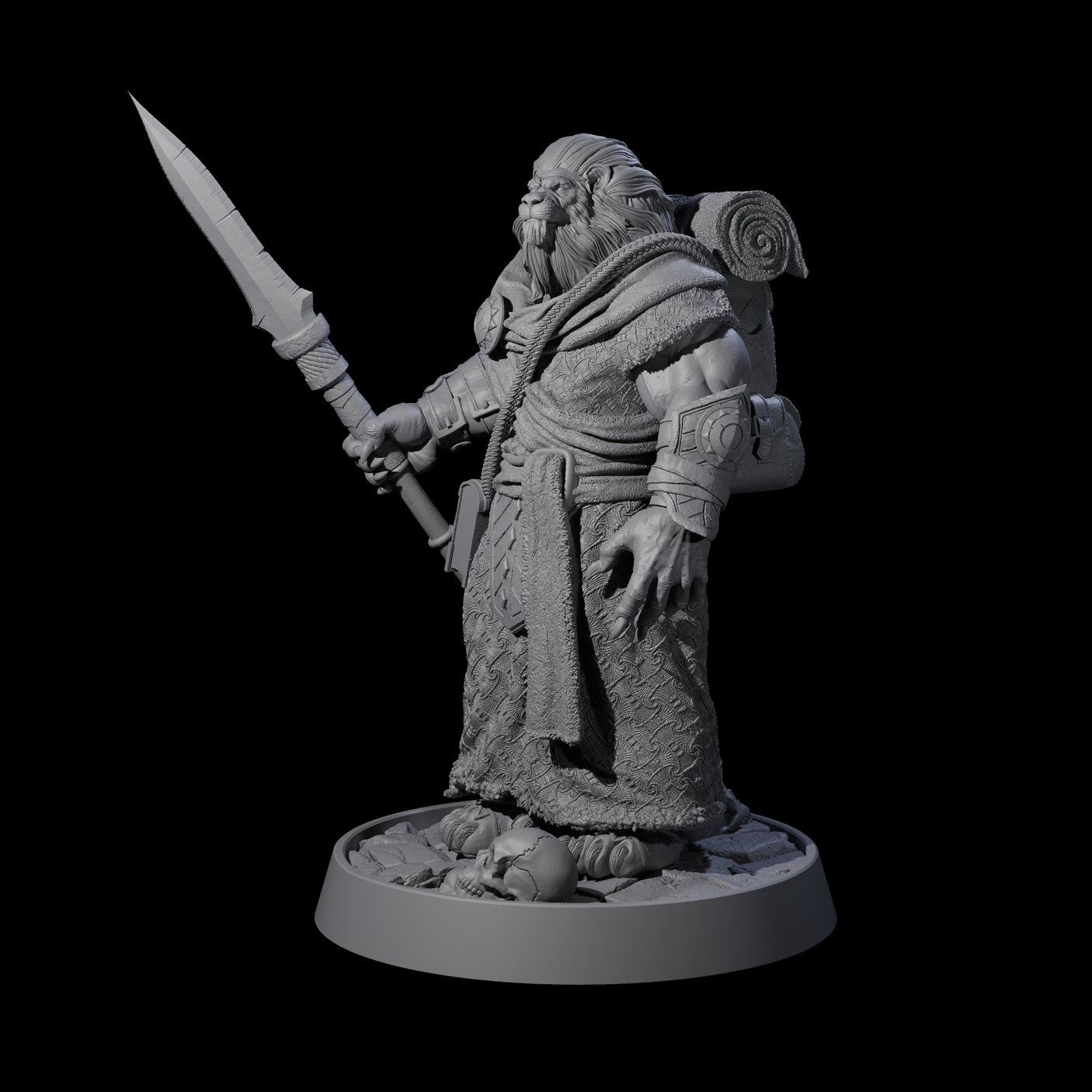 Wandering Leonin Nomad M Miniature for Dungeons and Dragons, Pathfinder or other TTRPGs
