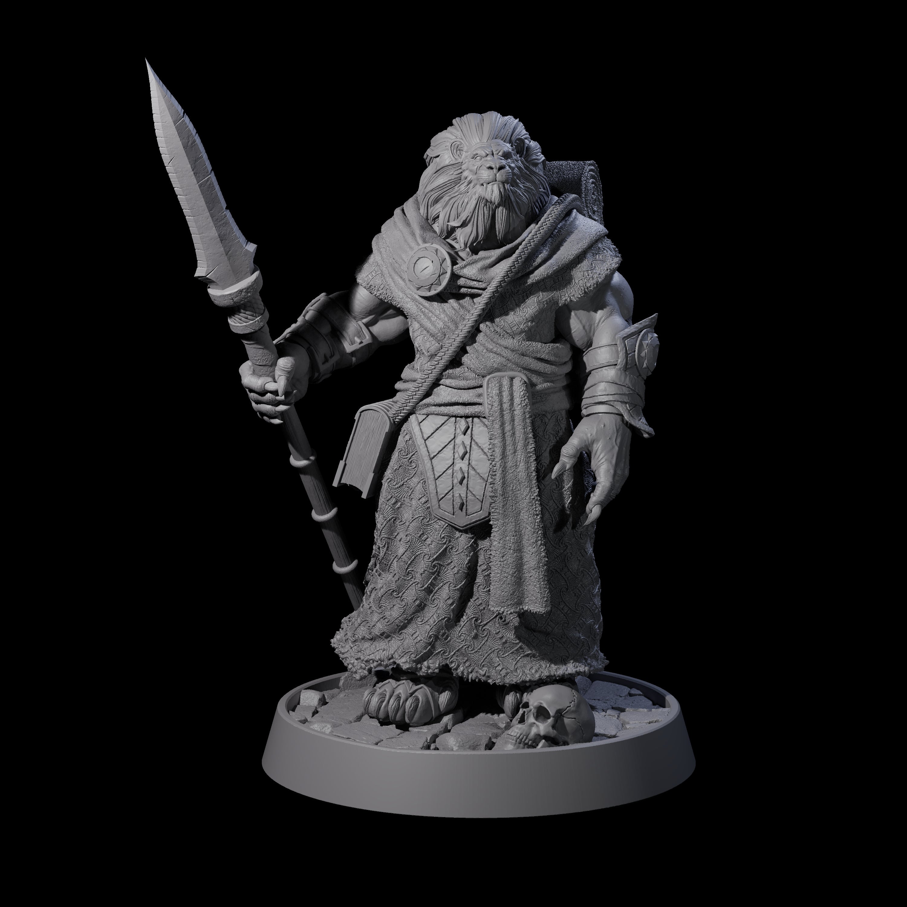 Wandering Leonin Nomad M Miniature for Dungeons and Dragons, Pathfinder or other TTRPGs