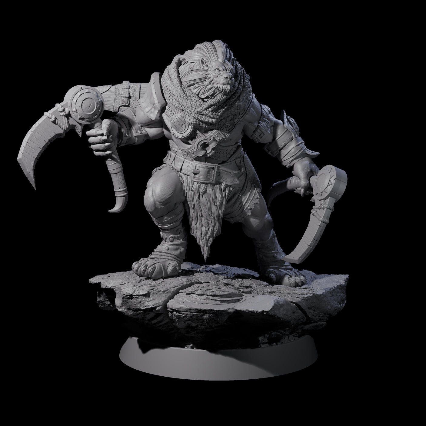 Wandering Leonin Nomads Miniature for Dungeons and Dragons, Pathfinder or other TTRPGs