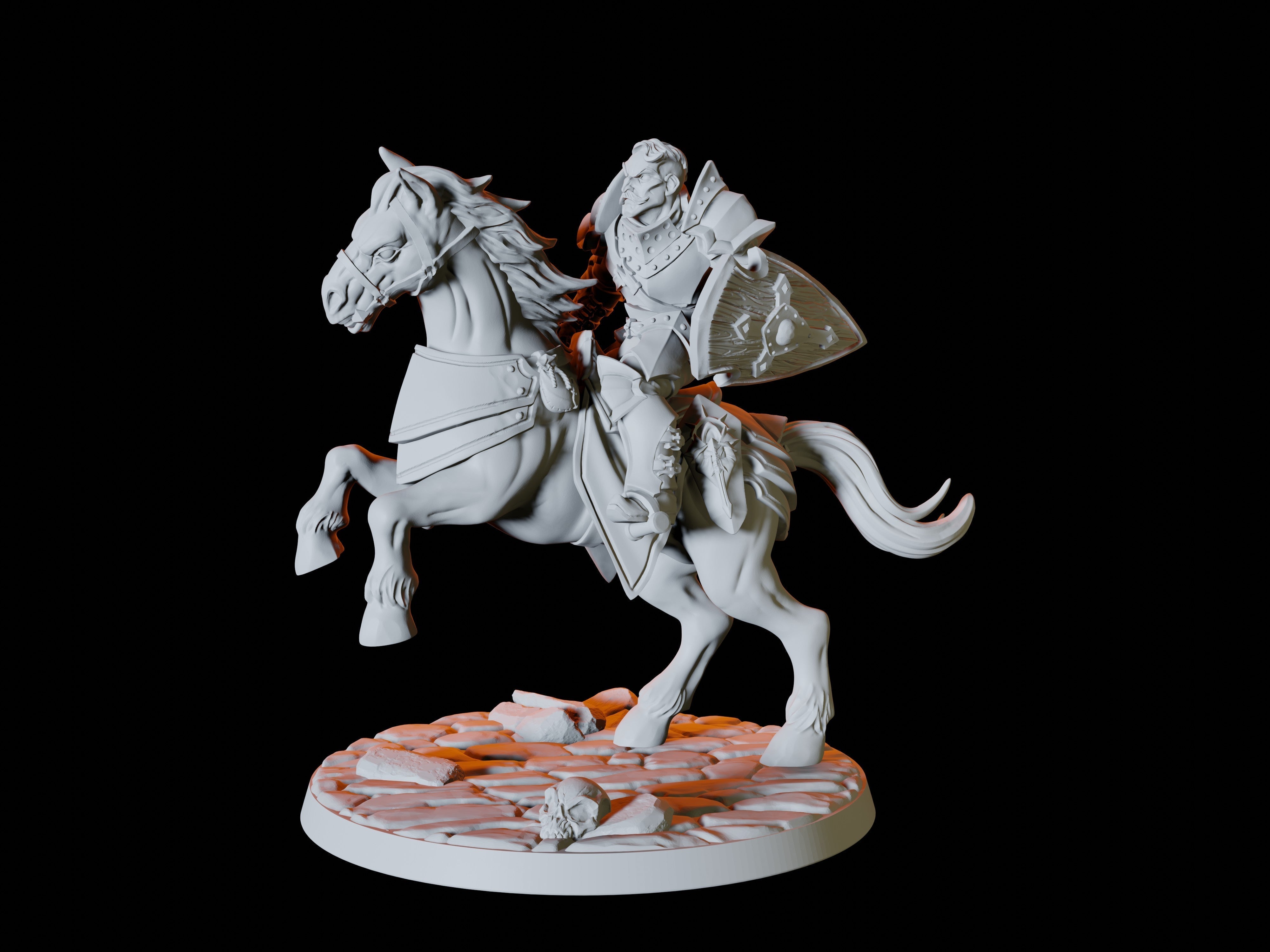 Warhorse and Rider Miniature for Dungeons and Dragons - Myth Forged