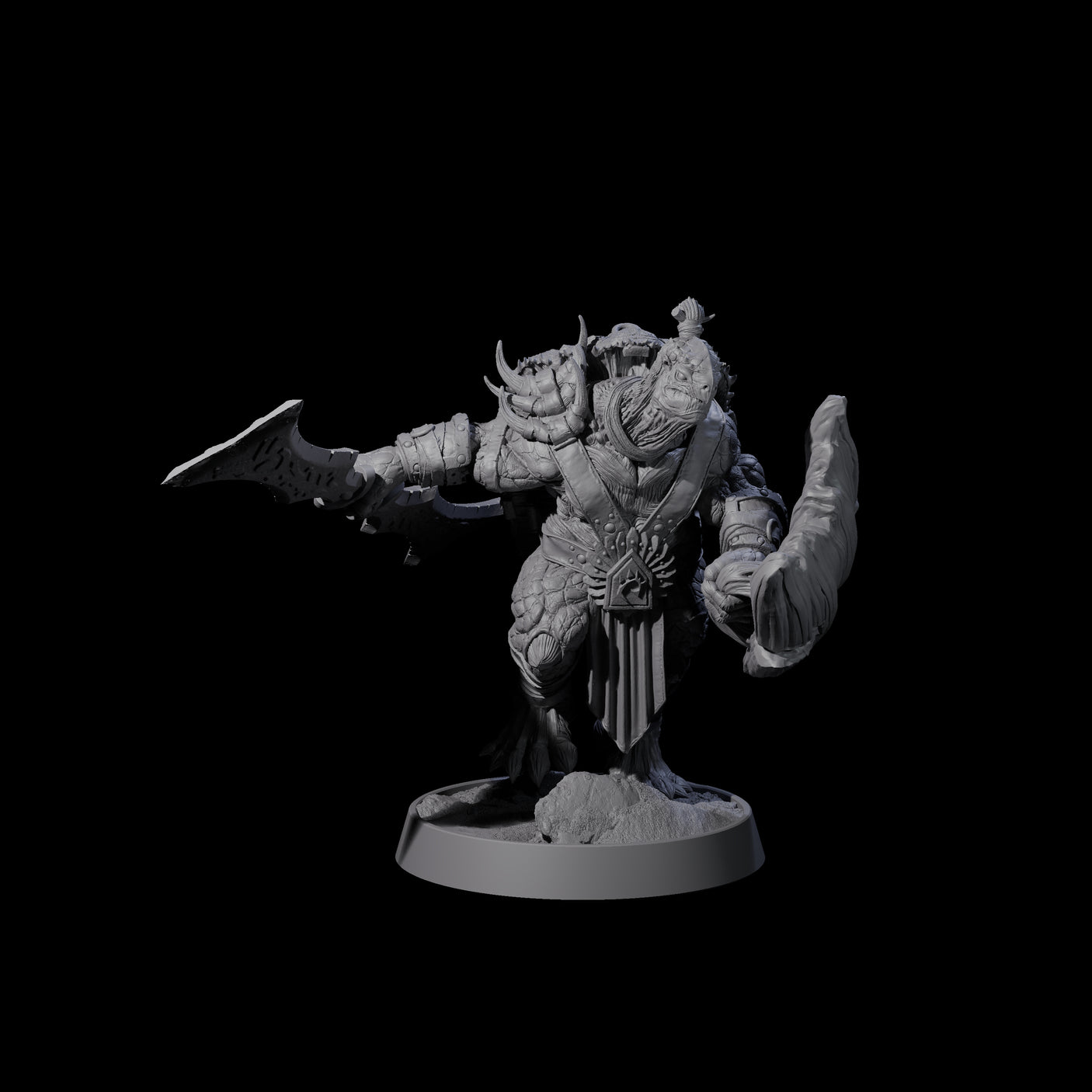 Warlike Tortle B Miniature for Dungeons and Dragons, Pathfinder or other TTRPGs