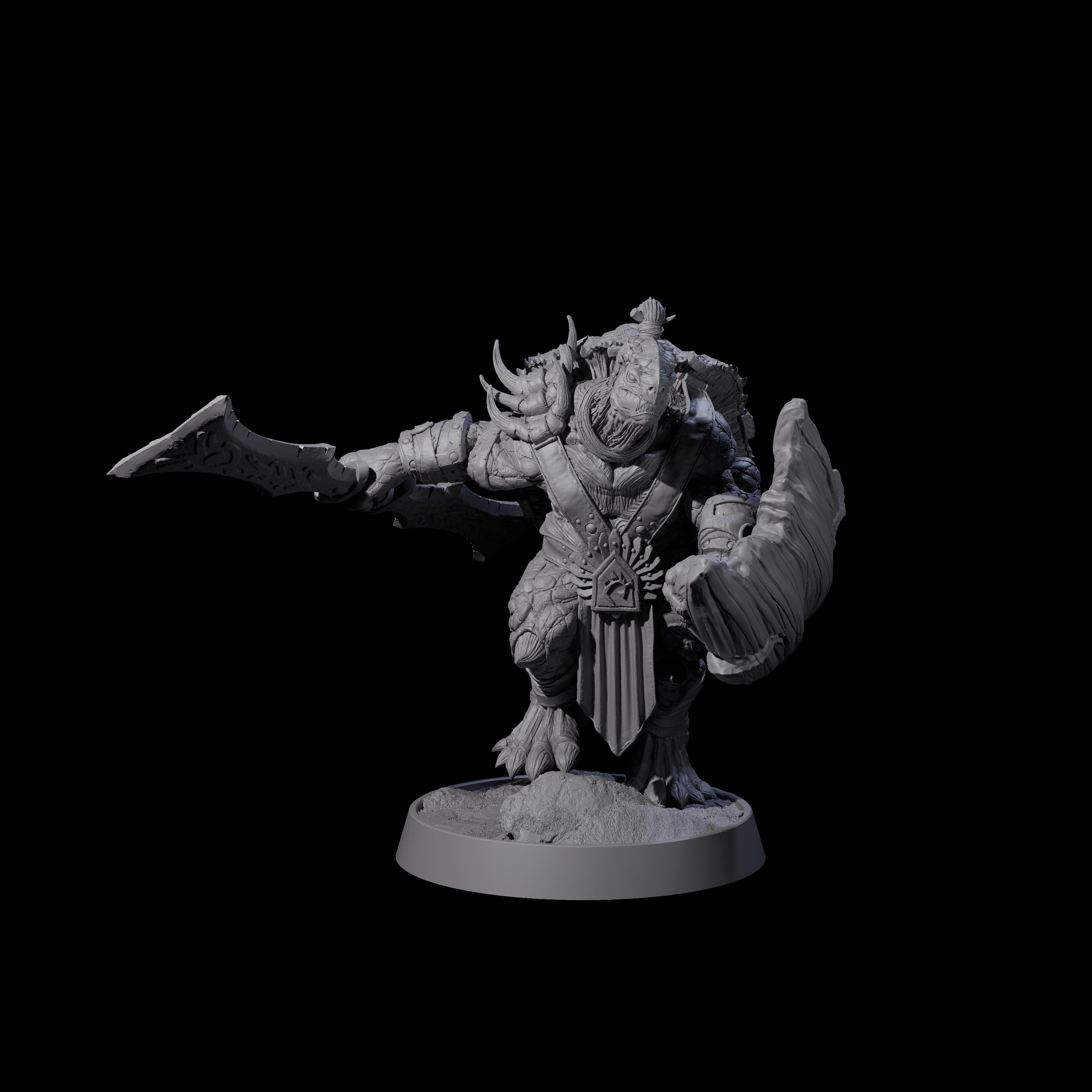 Warlike Tortle B Miniature for Dungeons and Dragons, Pathfinder or other TTRPGs