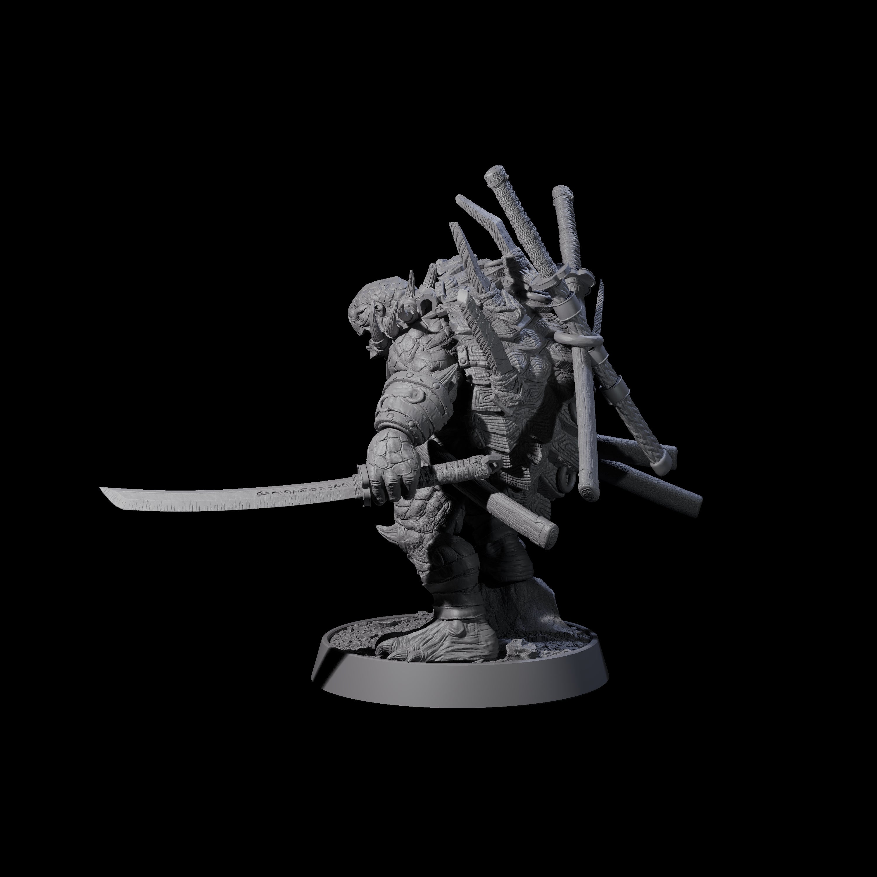 Warlike Tortle D Miniature for Dungeons and Dragons, Pathfinder or other TTRPGs