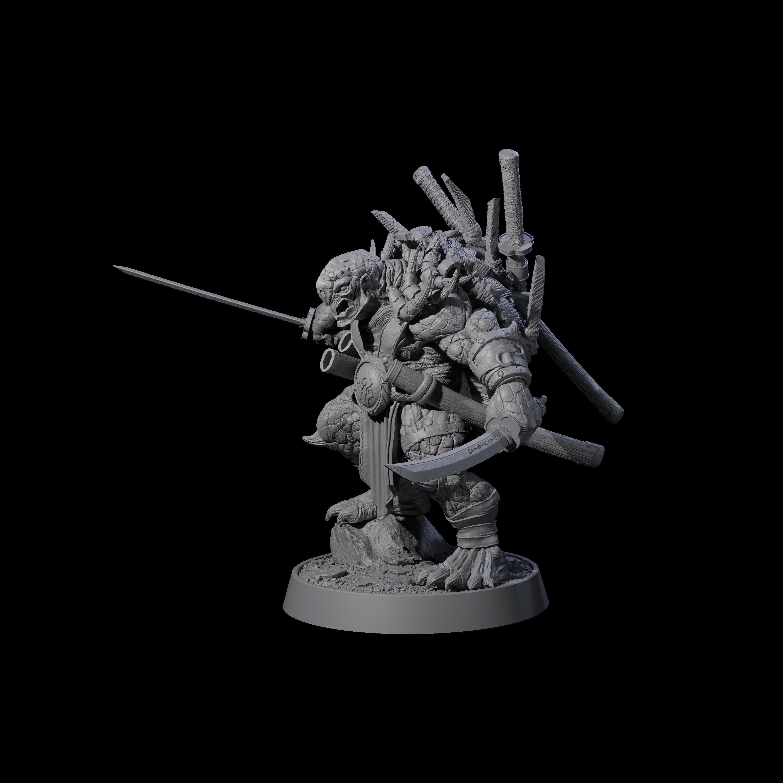 Warlike Tortle D Miniature for Dungeons and Dragons, Pathfinder or other TTRPGs