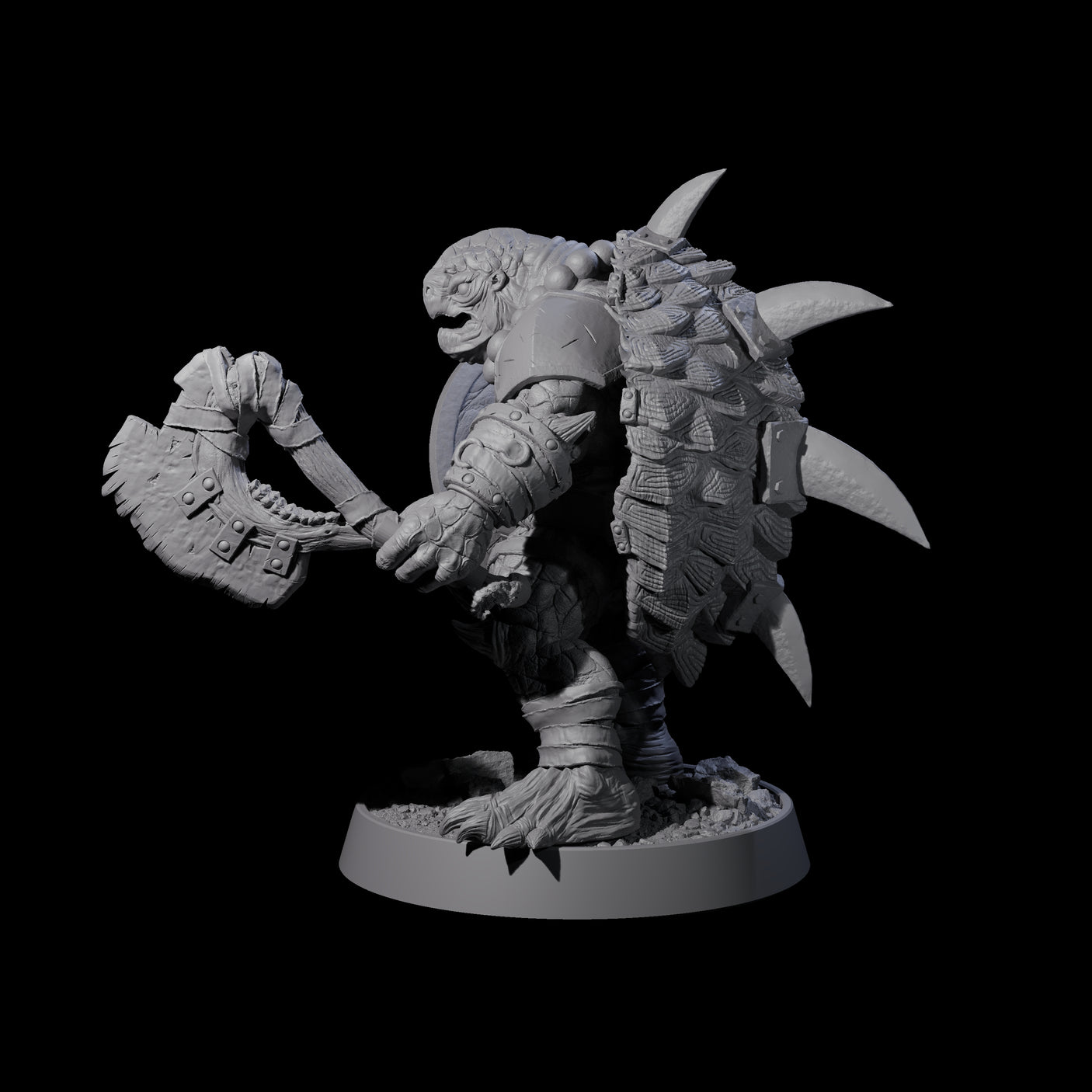 Warlike Tortle F Miniature for Dungeons and Dragons, Pathfinder or other TTRPGs