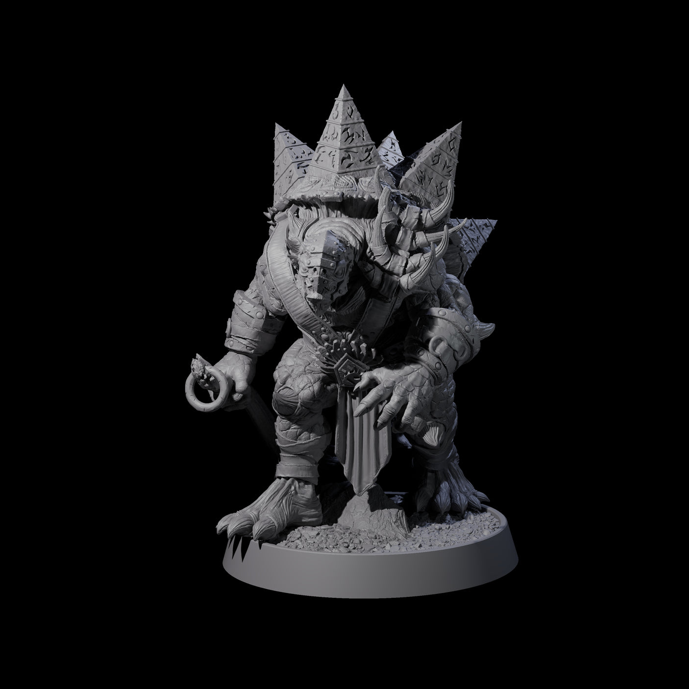 Warlike Tortle H Miniature for Dungeons and Dragons, Pathfinder or other TTRPGs