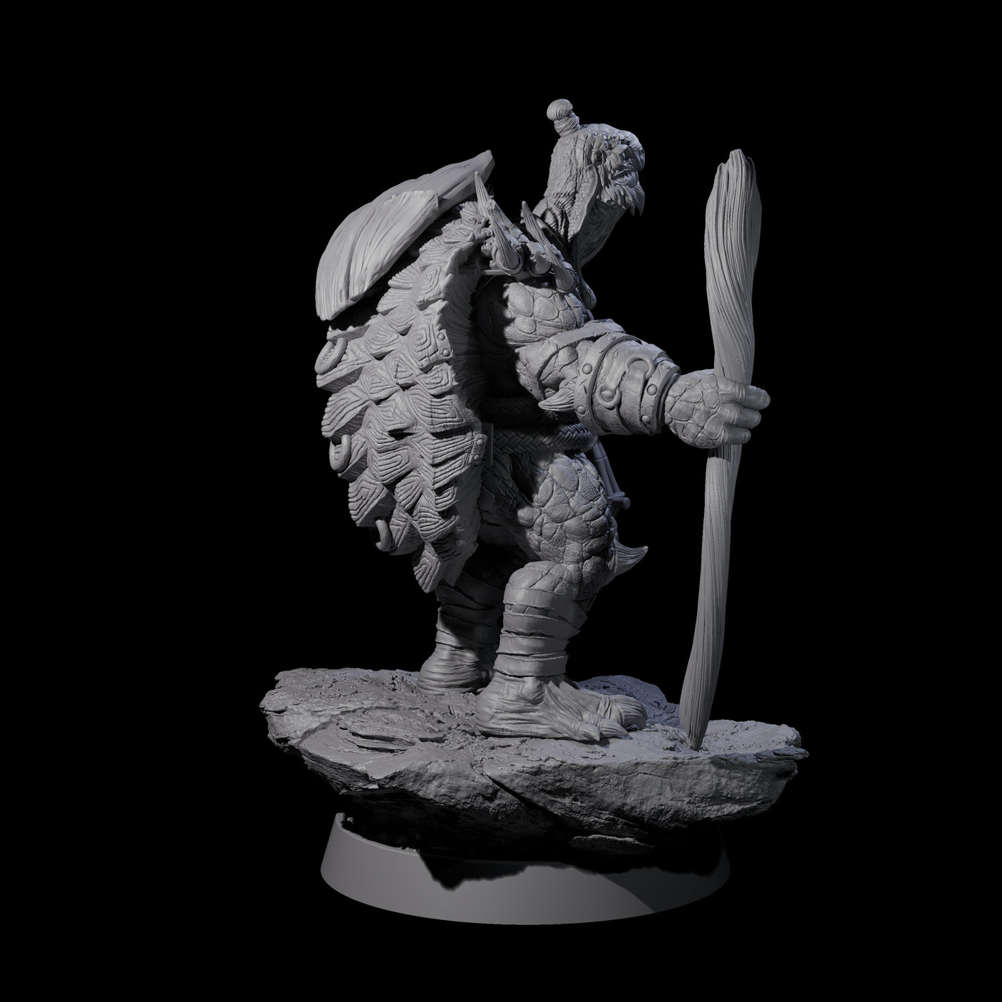 Warlike Tortle I Miniature for Dungeons and Dragons, Pathfinder or other TTRPGs