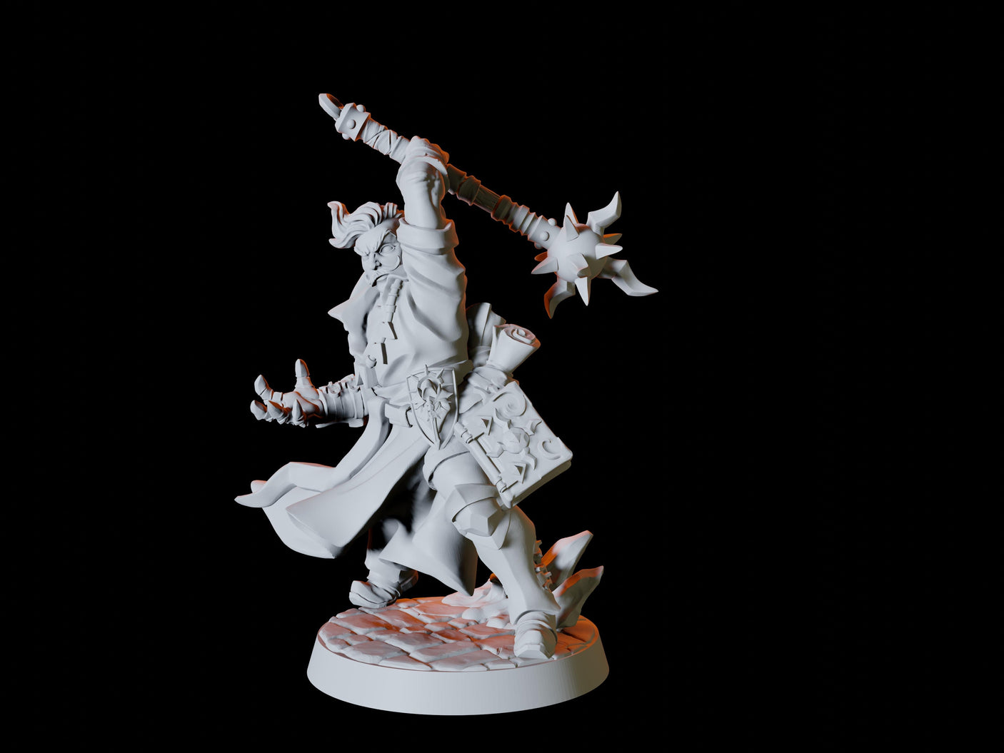 Warlock Warrior Miniature for Dungeons and Dragons, Pathfinder or other TTRPGs