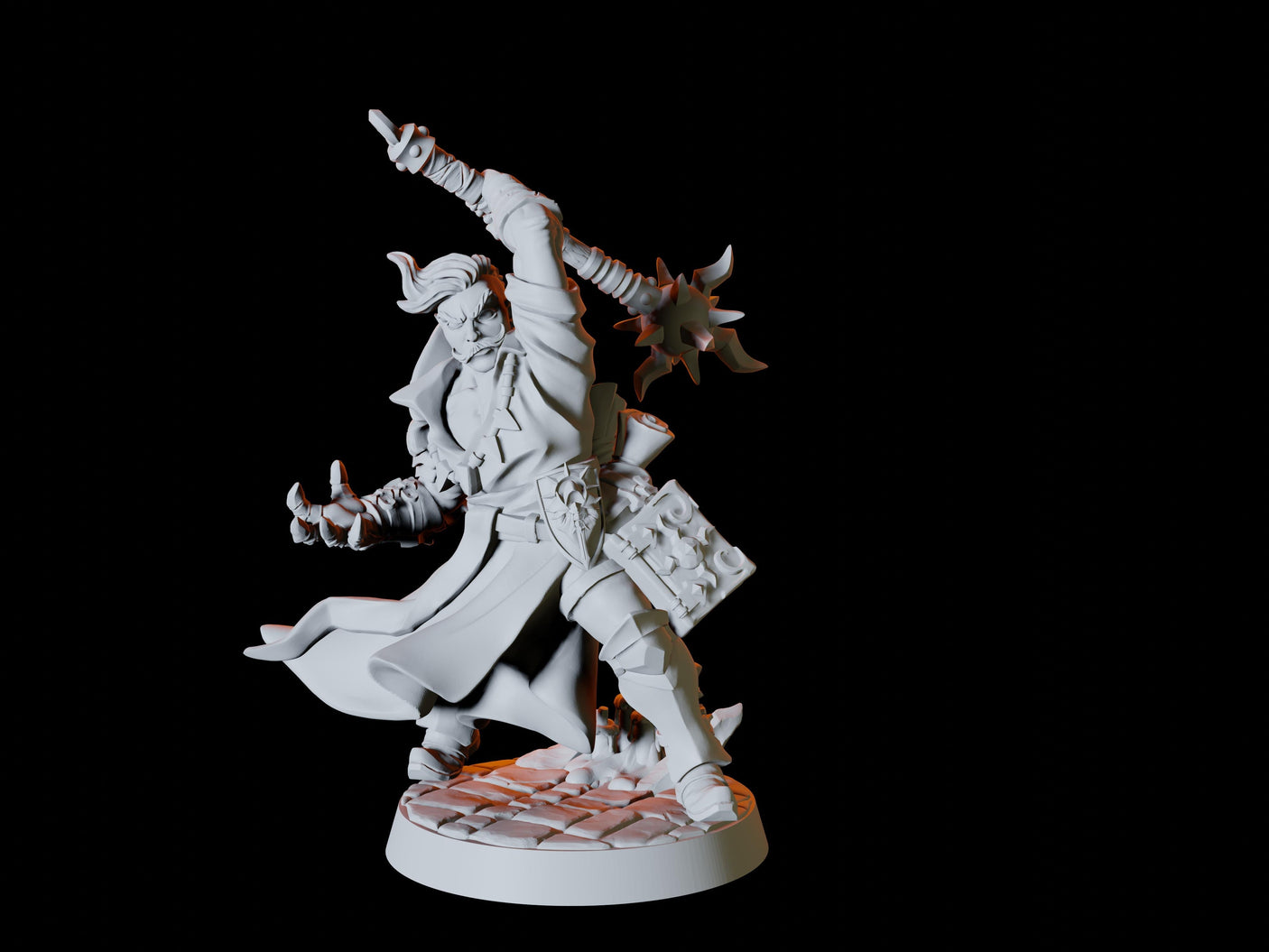 Warlock Warrior Miniature for Dungeons and Dragons, Pathfinder or other TTRPGs